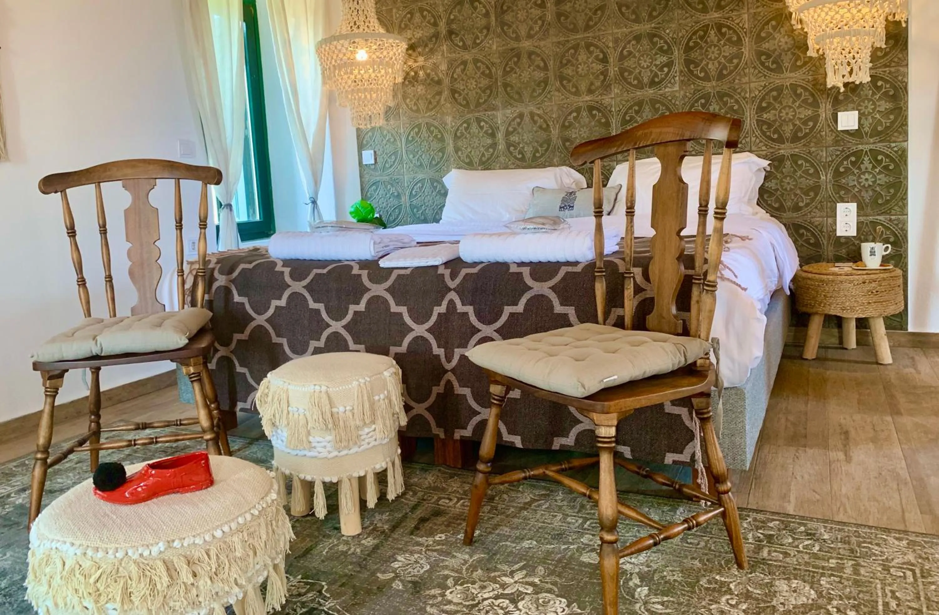 Bed in Villa Vager Mani Hotel