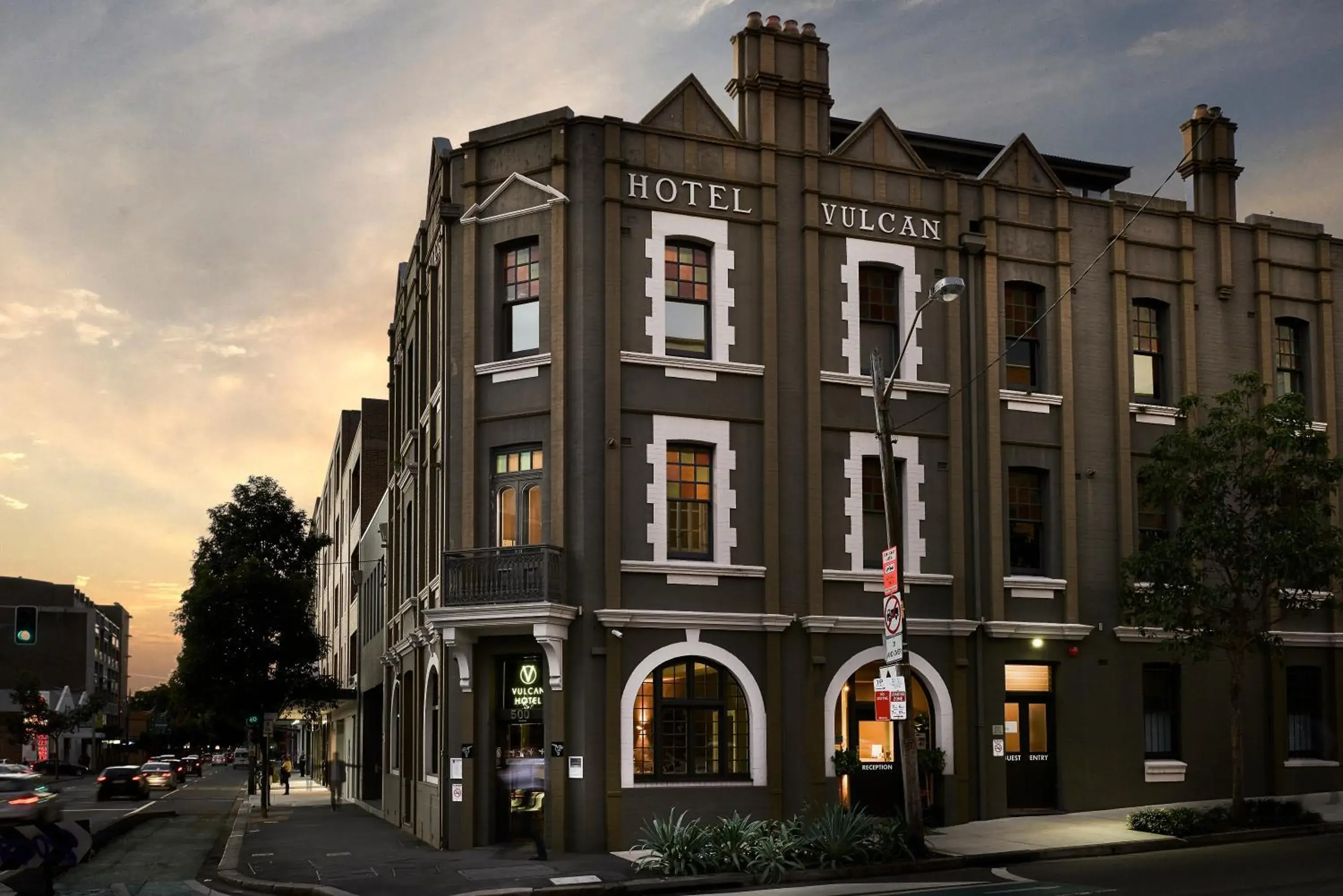 Facade/entrance in Vulcan Hotel Sydney Facade/entrance in Vulcan Hotel Sydney