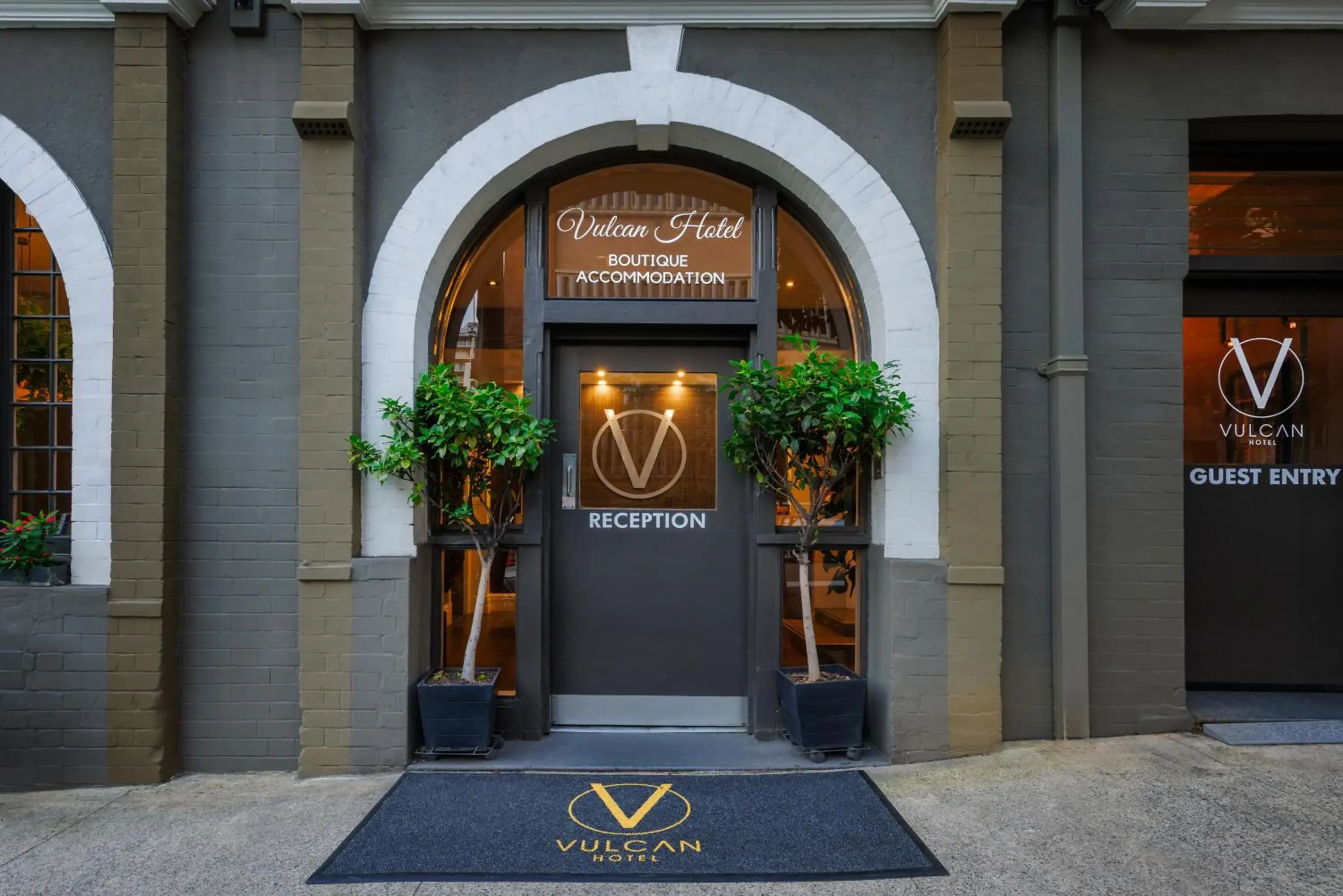 Facade/entrance in Vulcan Hotel Sydney Facade/entrance in Vulcan Hotel Sydney