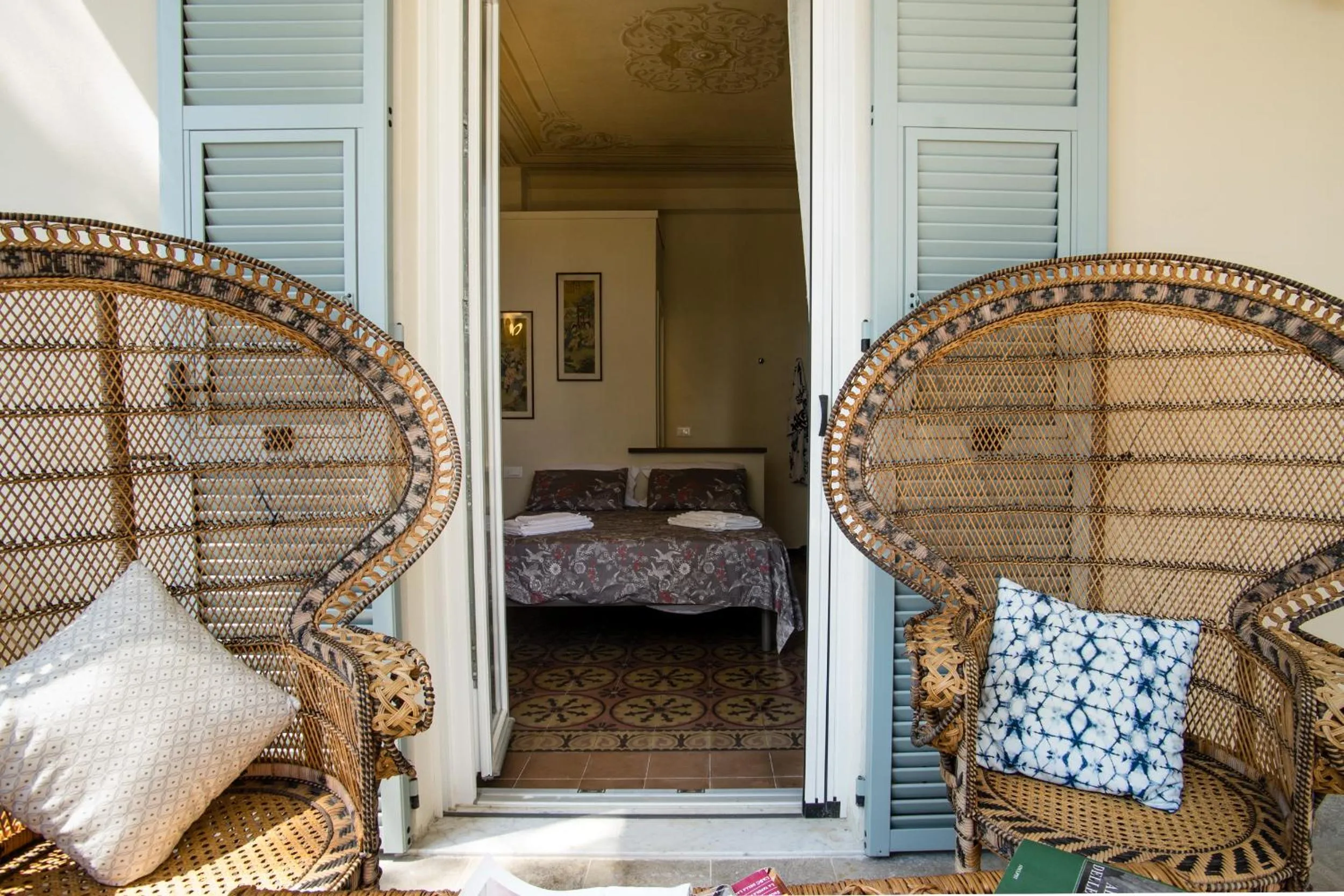 Balcony/Terrace, Bed in BB CÀ DE MÂ