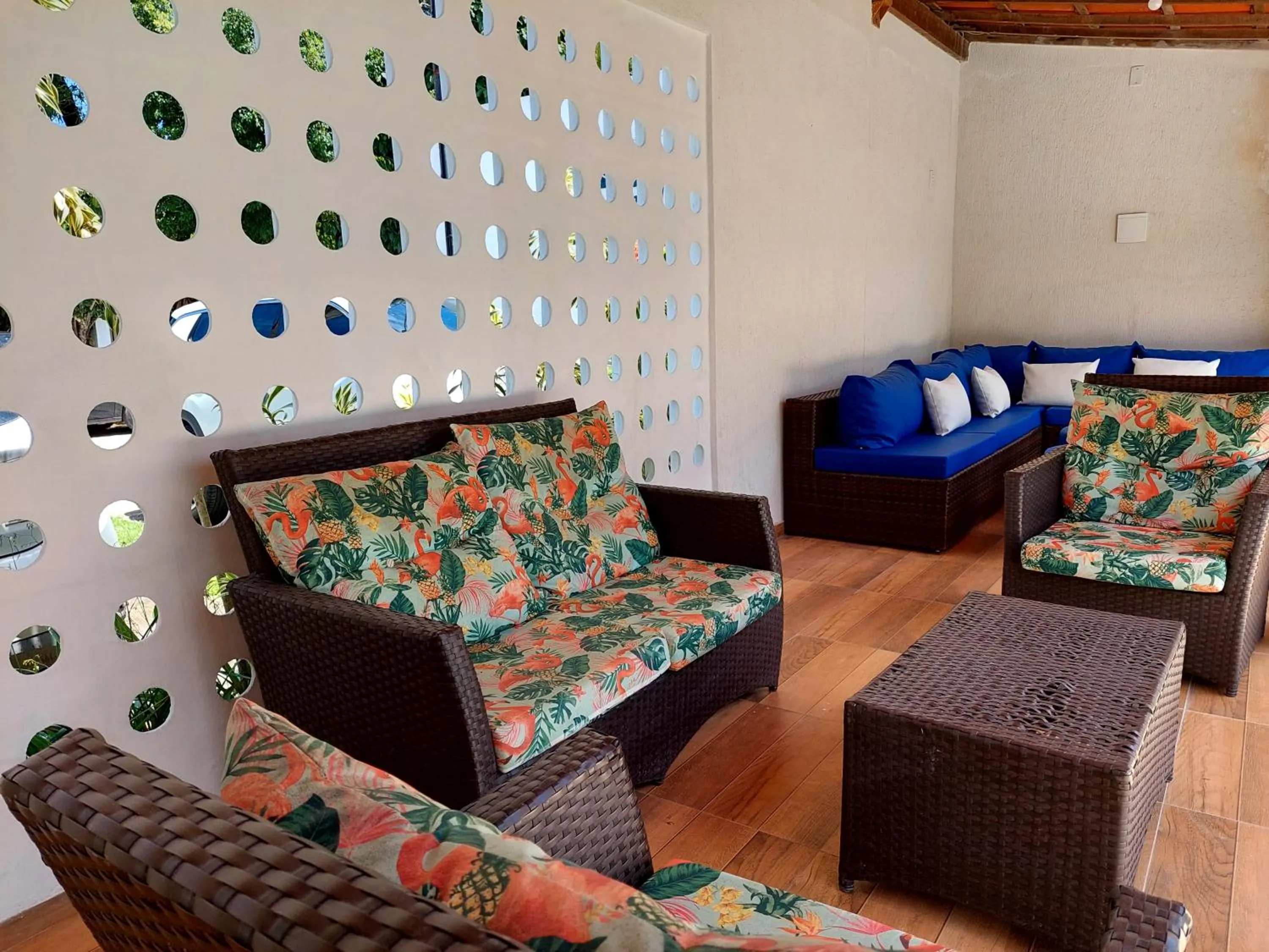 Seating area in Pousada Lua Azul