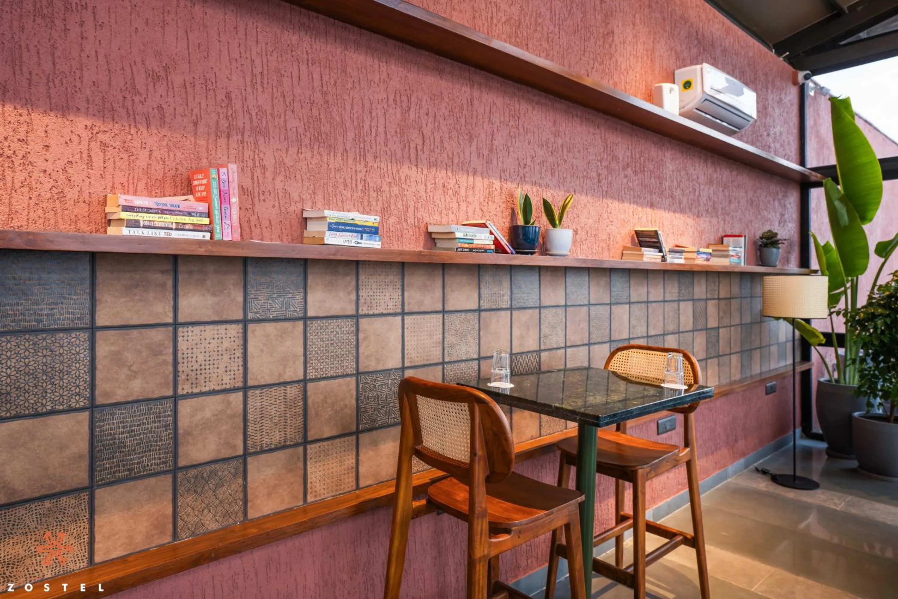 Seating area in Zostel Plus Panchgani