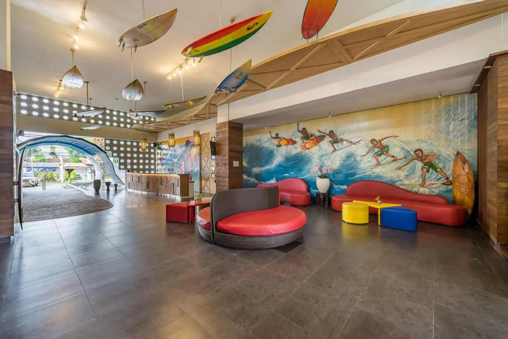 Lobby or reception in Bliss Surfer Hotel Legian Lobby or reception in Bliss Surfer Hotel Legian