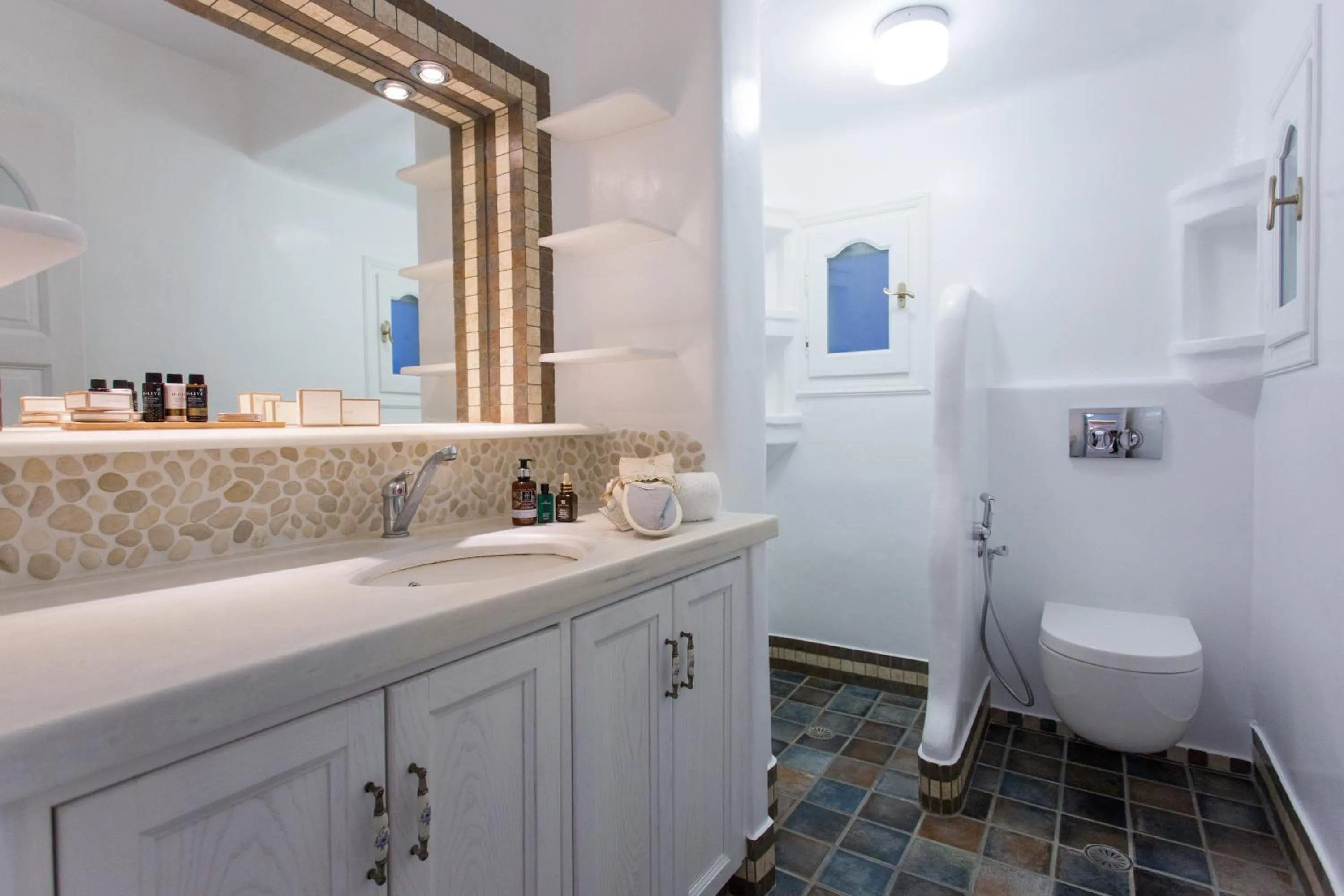 Toilet in Naxian Riviera Exclusive Seafront Suites, Junior Suite