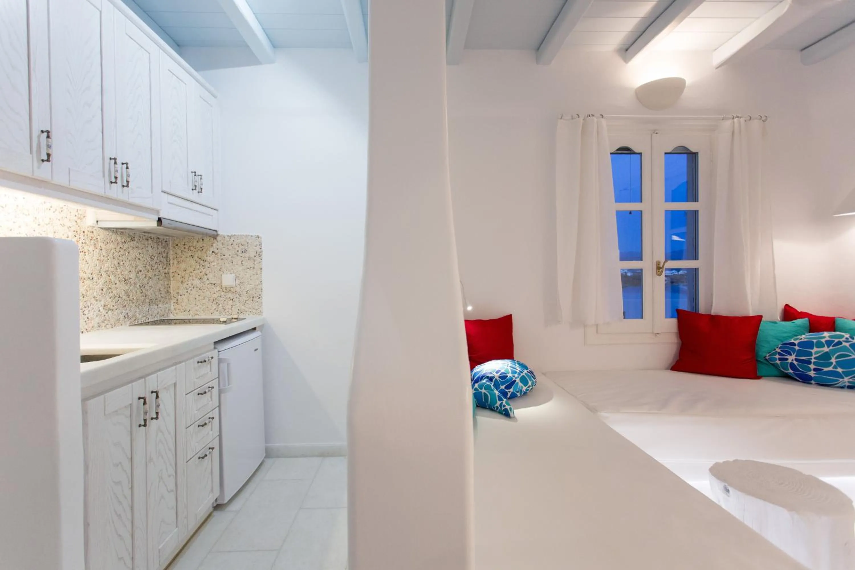 Kitchen or kitchenette in Naxian Riviera Exclusive Seafront Suites, Junior Suite
