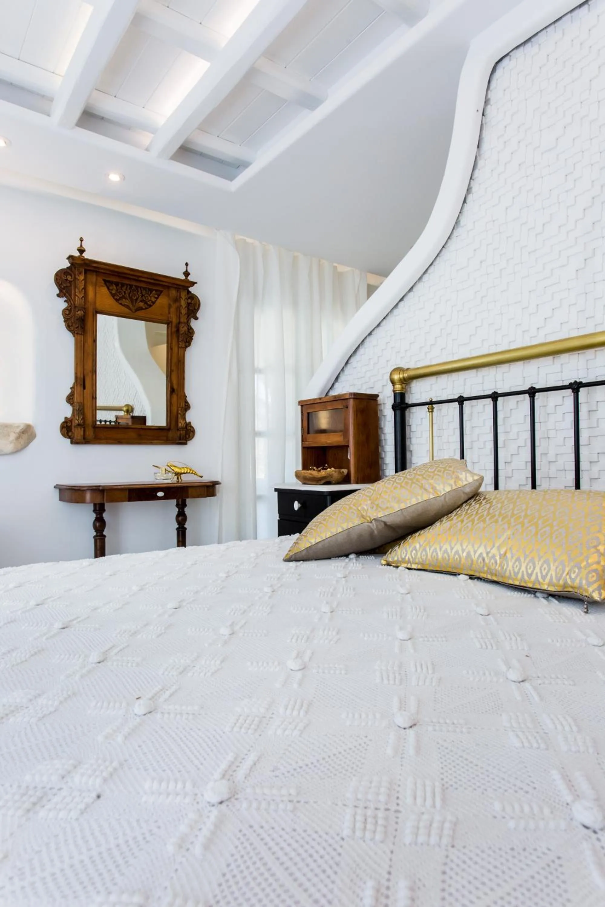 Bedroom, Bed in Naxian Riviera Exclusive Seafront Suites, Junior Suite