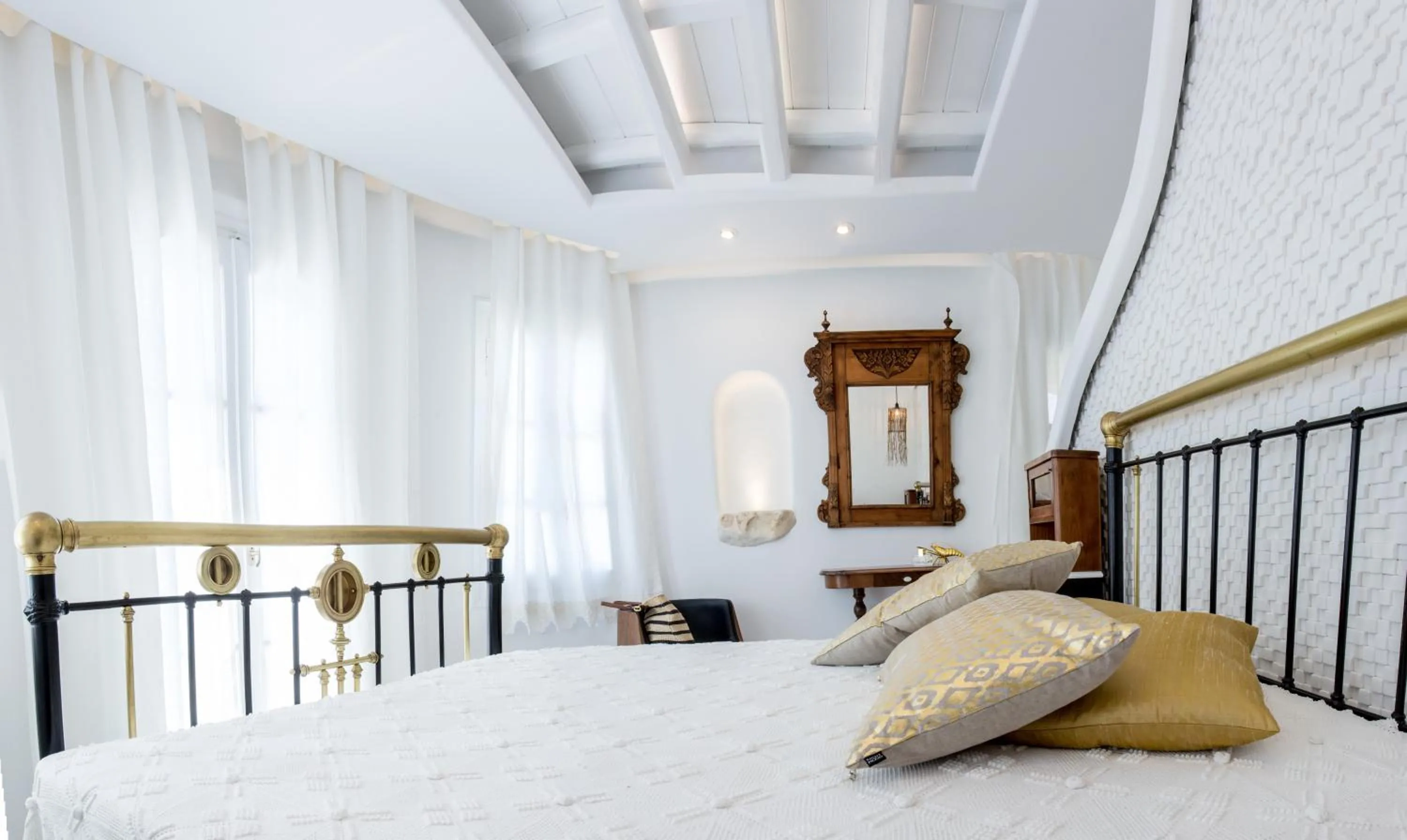 Bedroom, Bed in Naxian Riviera Exclusive Seafront Suites, Junior Suite