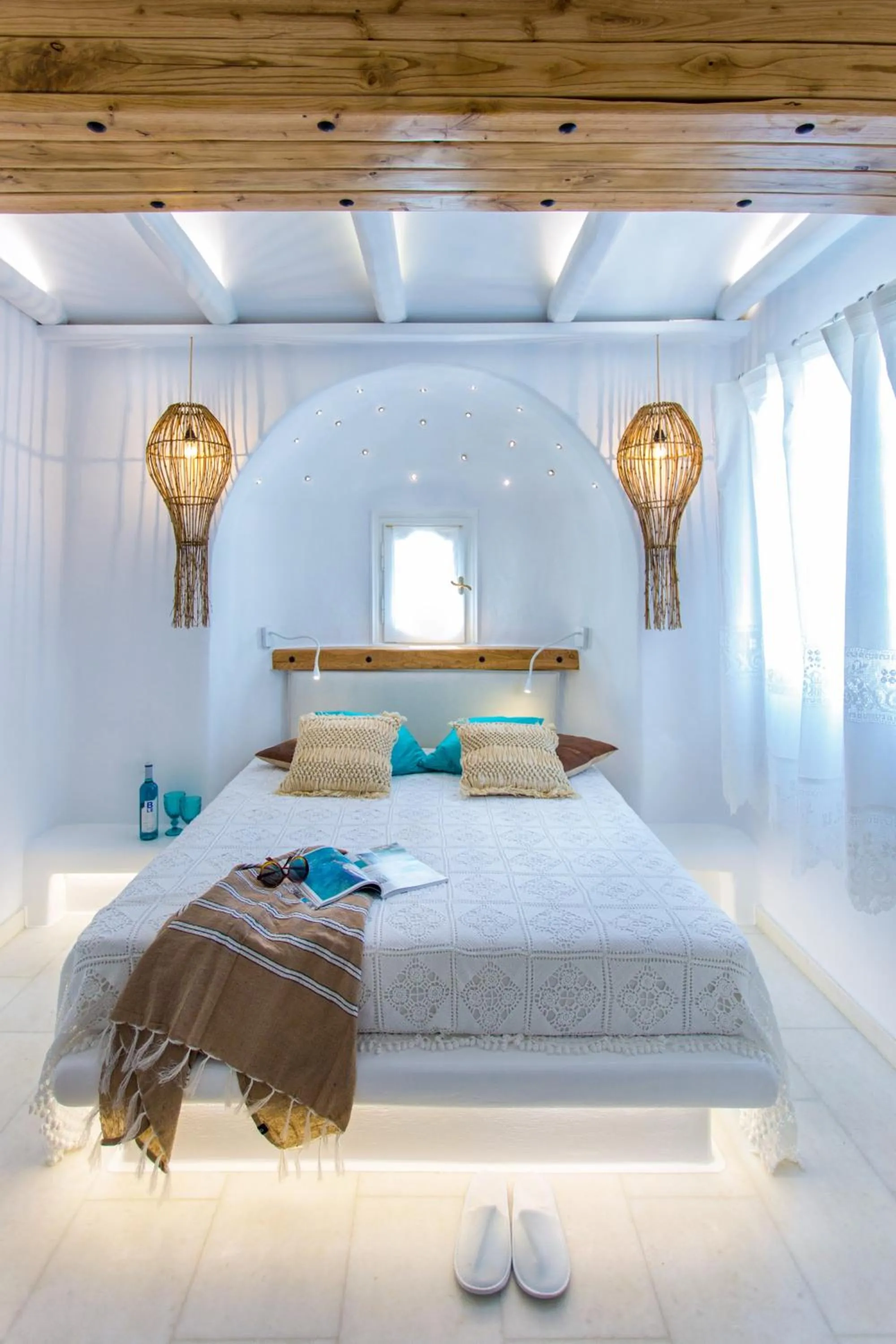 Decorative detail, Bed in Naxian Riviera Exclusive Seafront Suites, Junior Suite