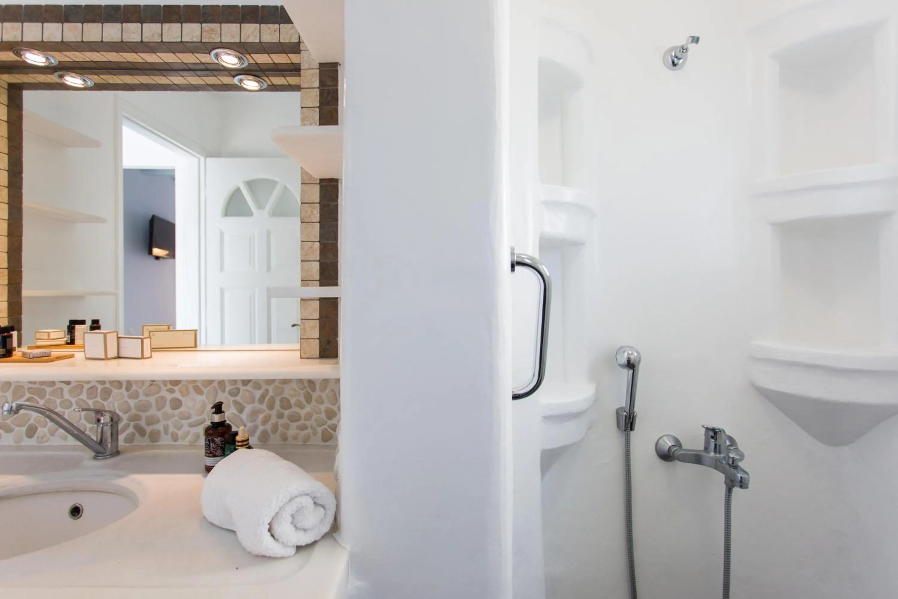 Toilet in Naxian Riviera Exclusive Seafront Suites, Junior Suite