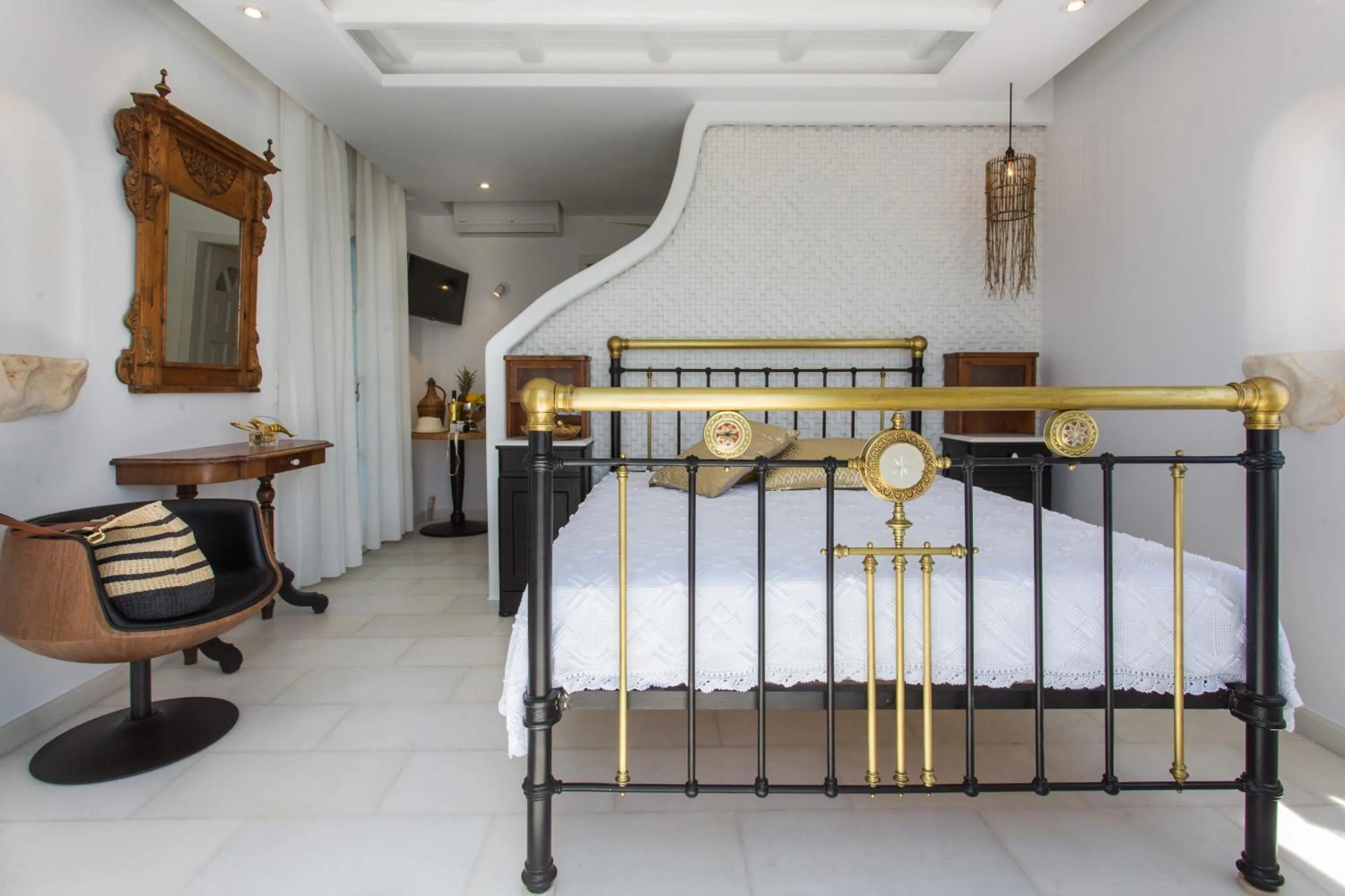 Bedroom, Bed in Naxian Riviera Exclusive Seafront Suites, Junior Suite