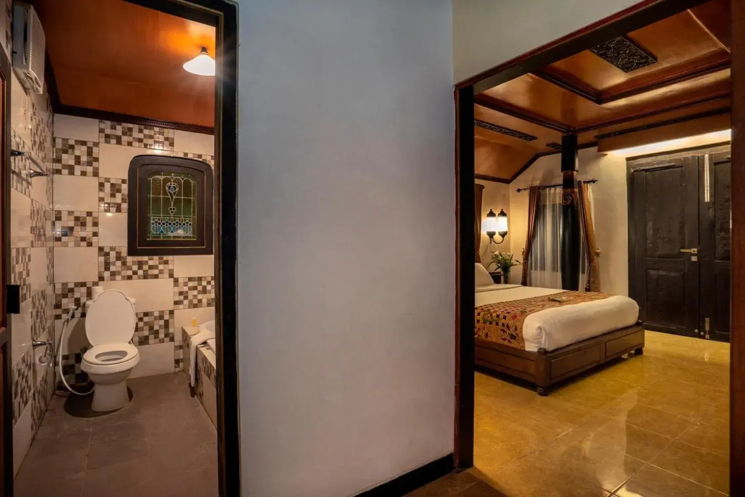 Bathroom, Bed in Melva Balemong Resort
