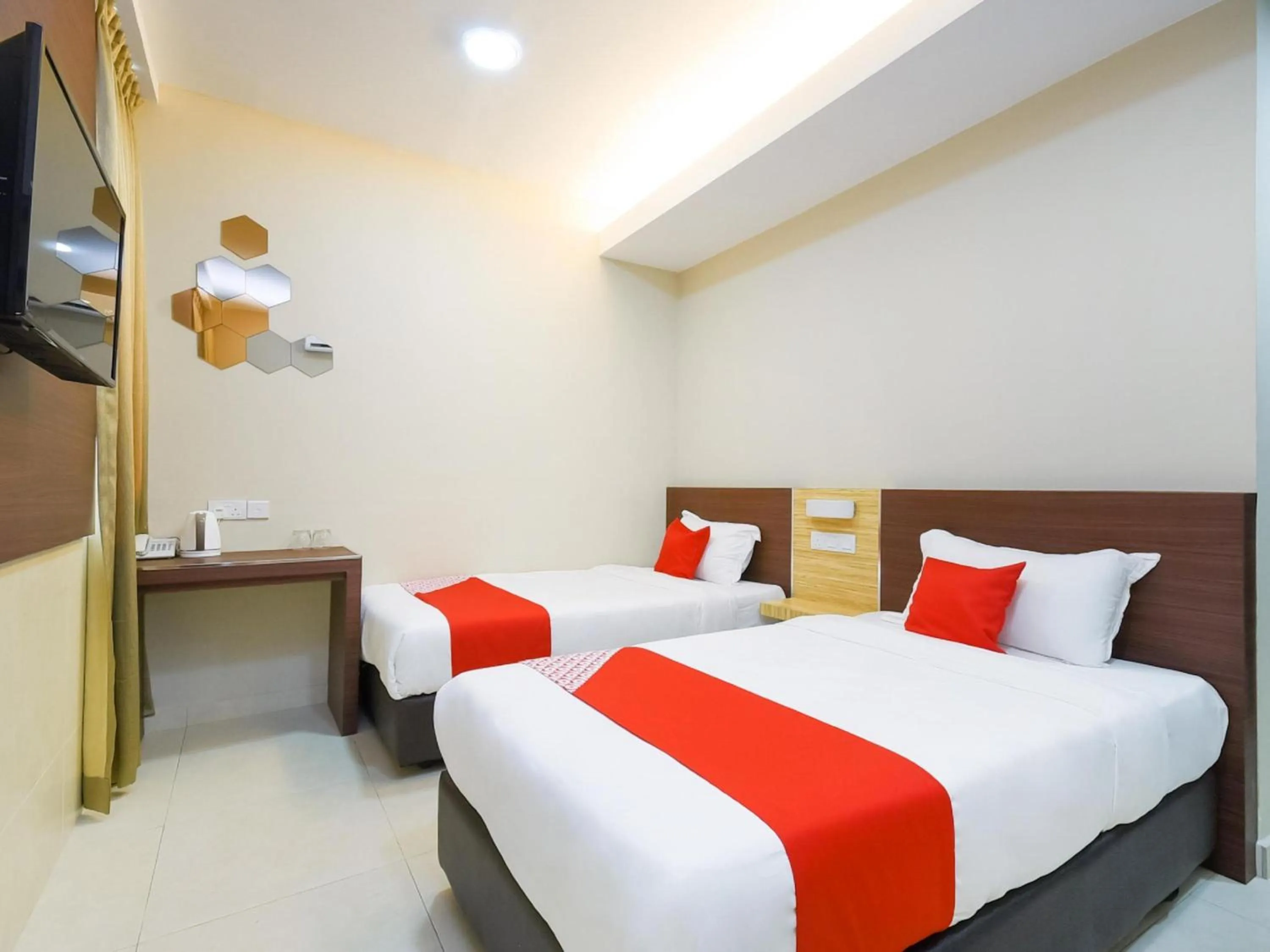 Photo of the whole room, Bed in Hotel O La Mirina Boutique Inn