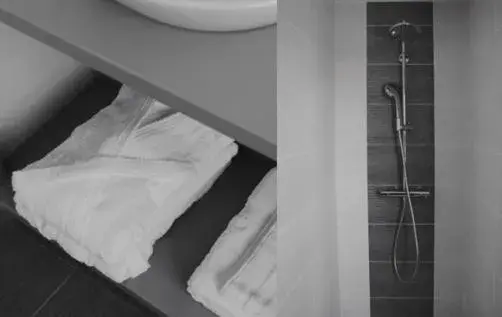 Double room with italian shower in L auberge de la pointe Double room with italian shower in L auberge de la pointe