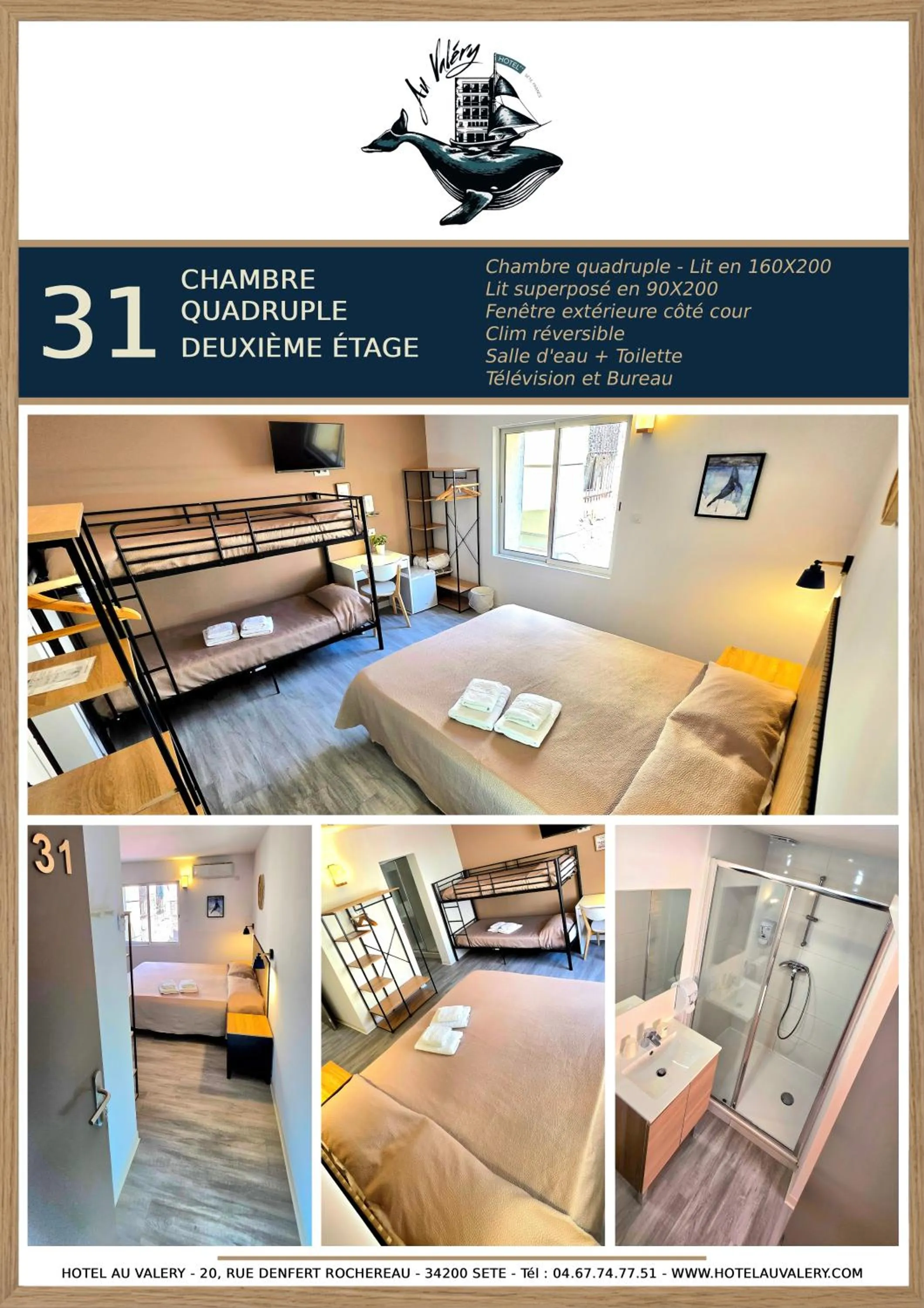 Shower, Bed in Hôtel Au Valéry