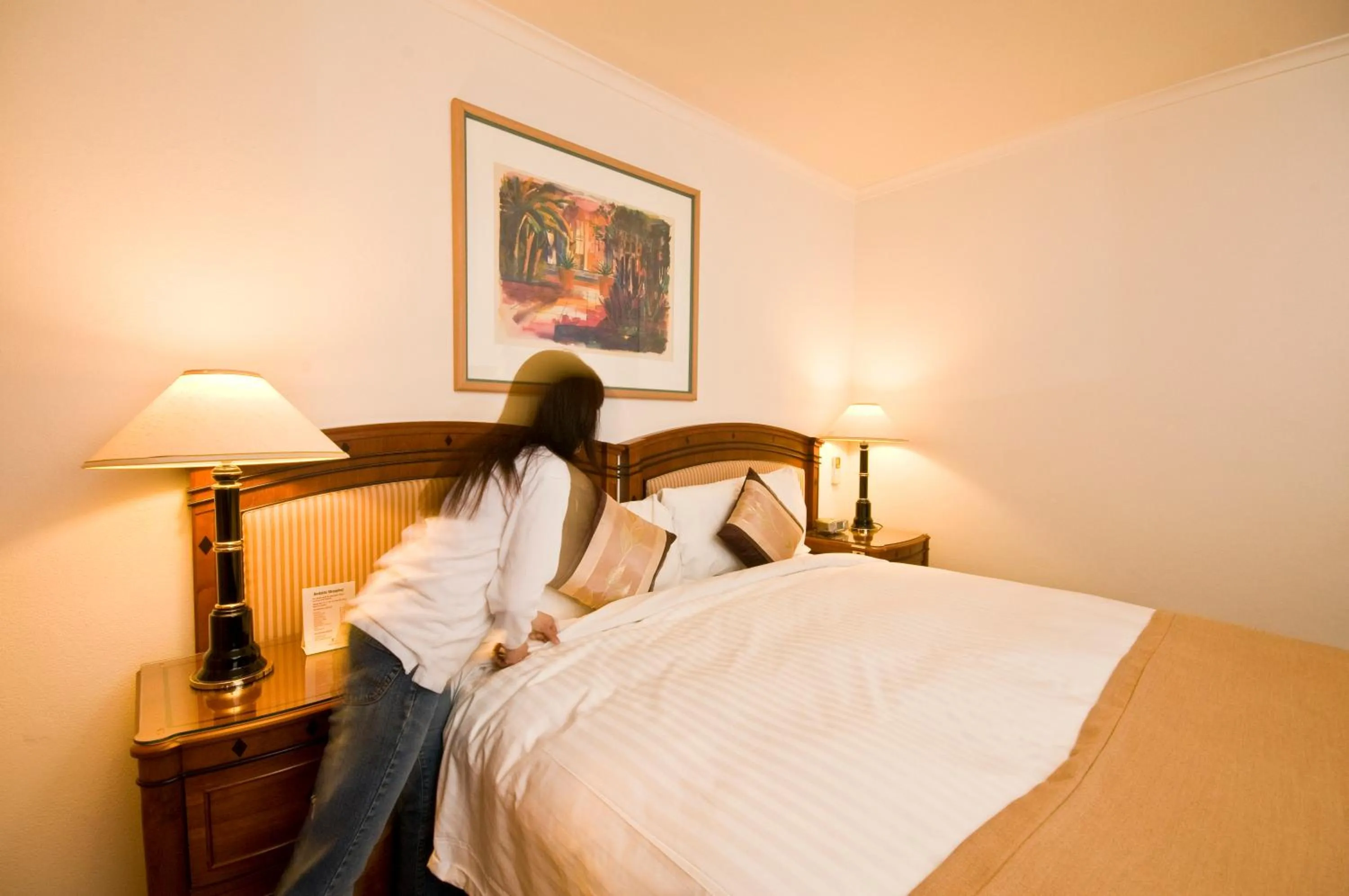 Bed in Country Plaza Motel