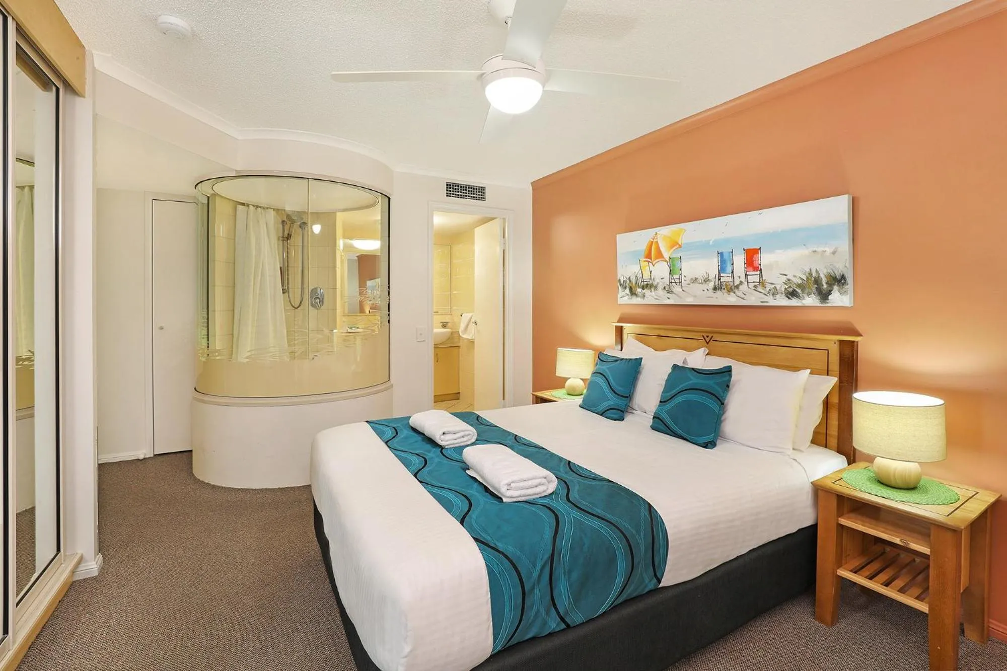 Bedroom, Bed in Grand Palais Boolarong Beachside Apartments