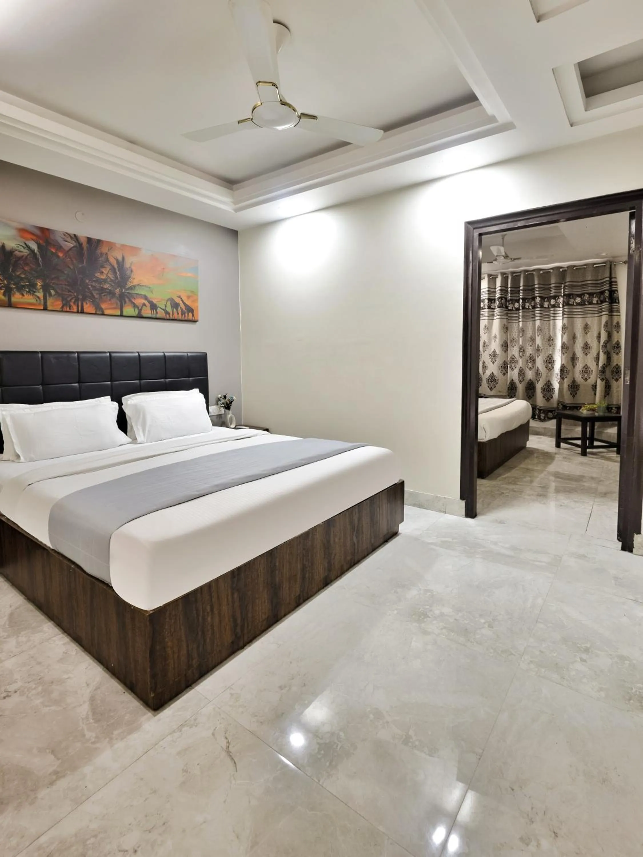 View (from property/room), Bed in Hotel Delhi Aerocity