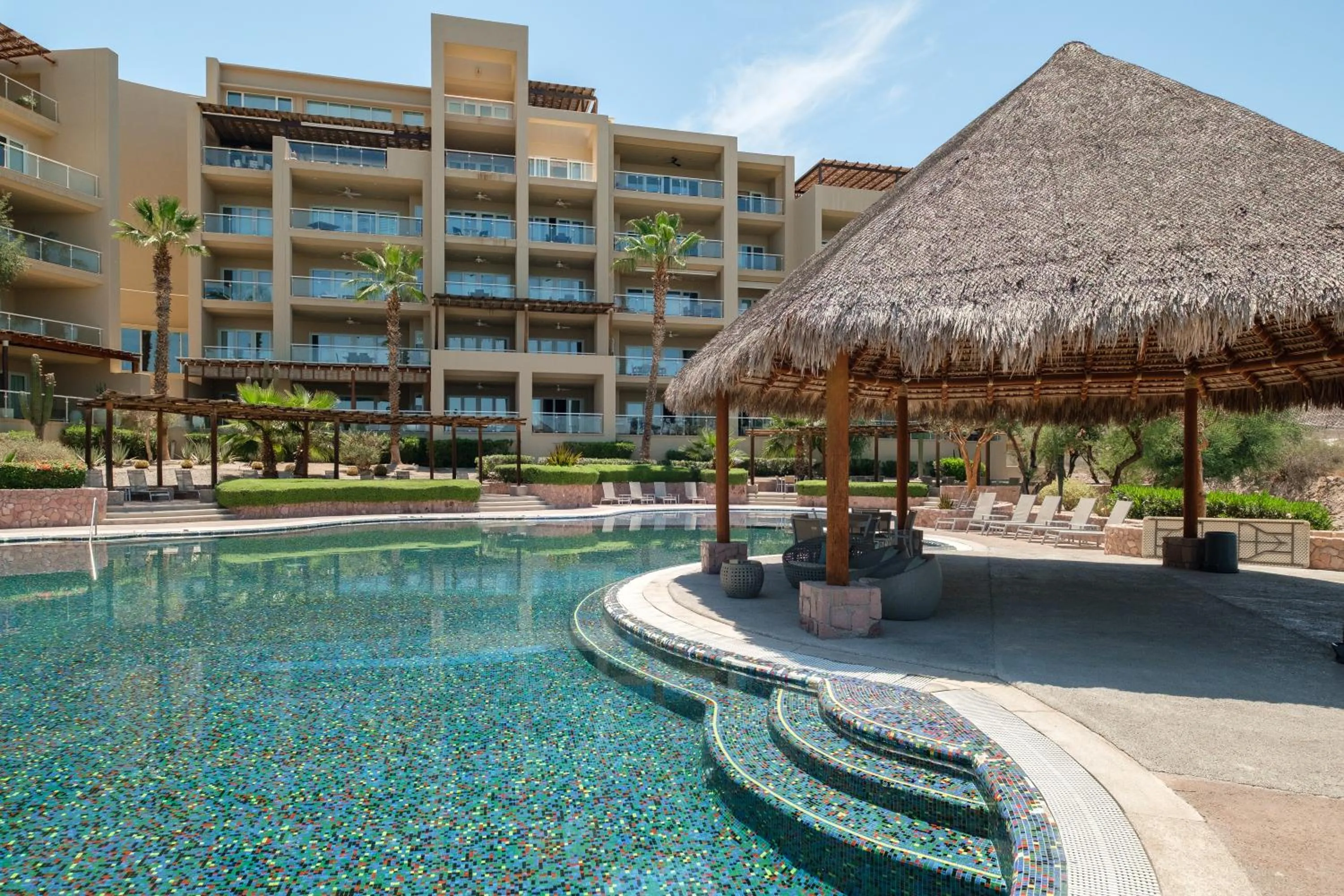 Pool view in Puerta Cortés Residences by Lumina