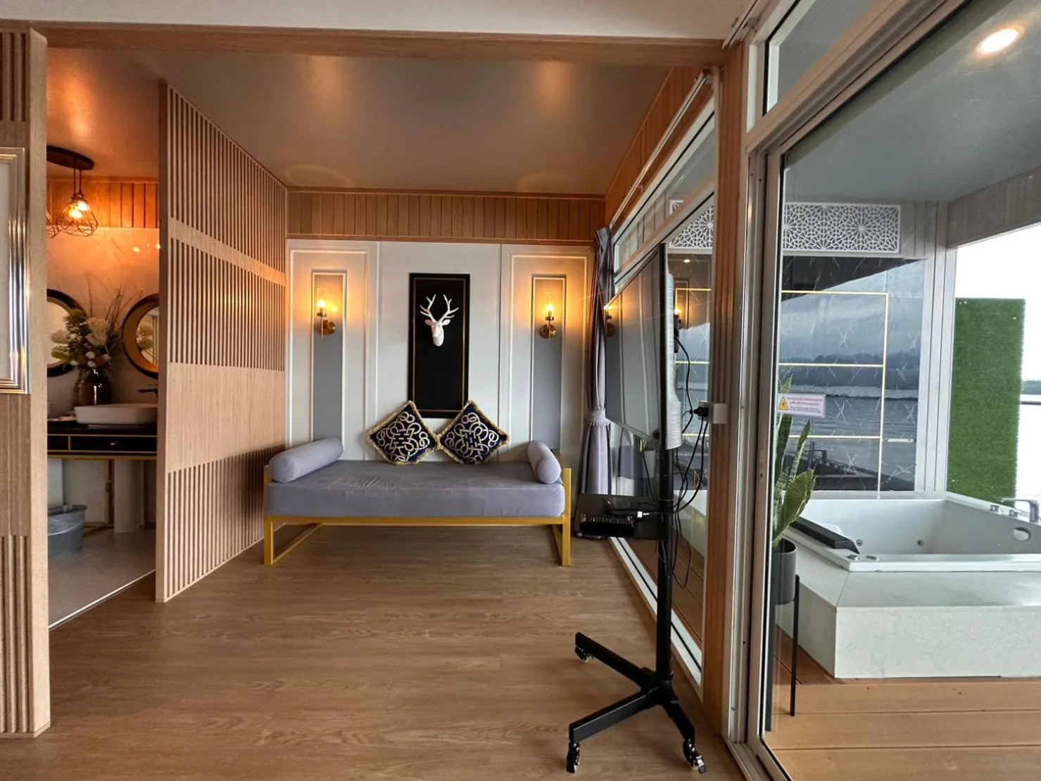 Bed in Raya Buri Resort Kanchanaburi