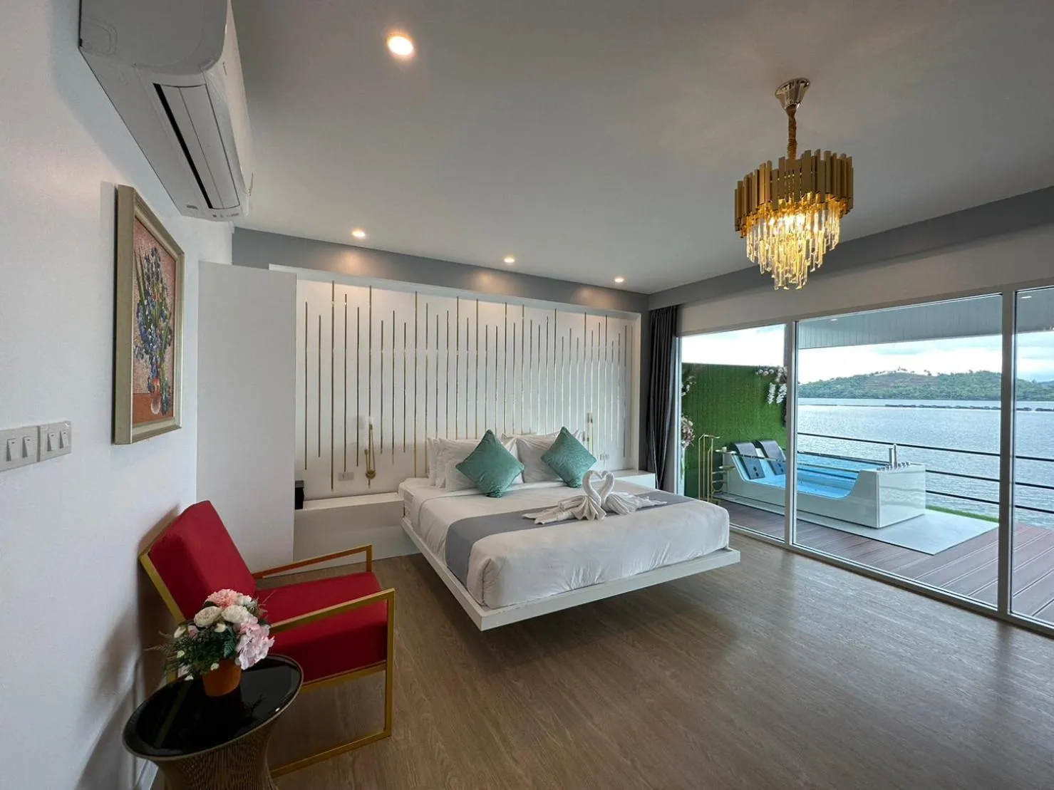 Bed in Raya Buri Resort Kanchanaburi