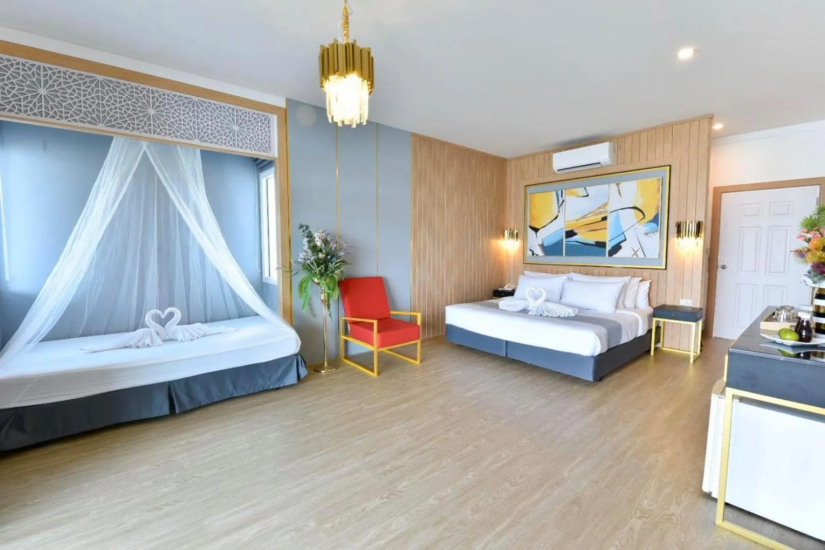 Bed in Raya Buri Resort Kanchanaburi