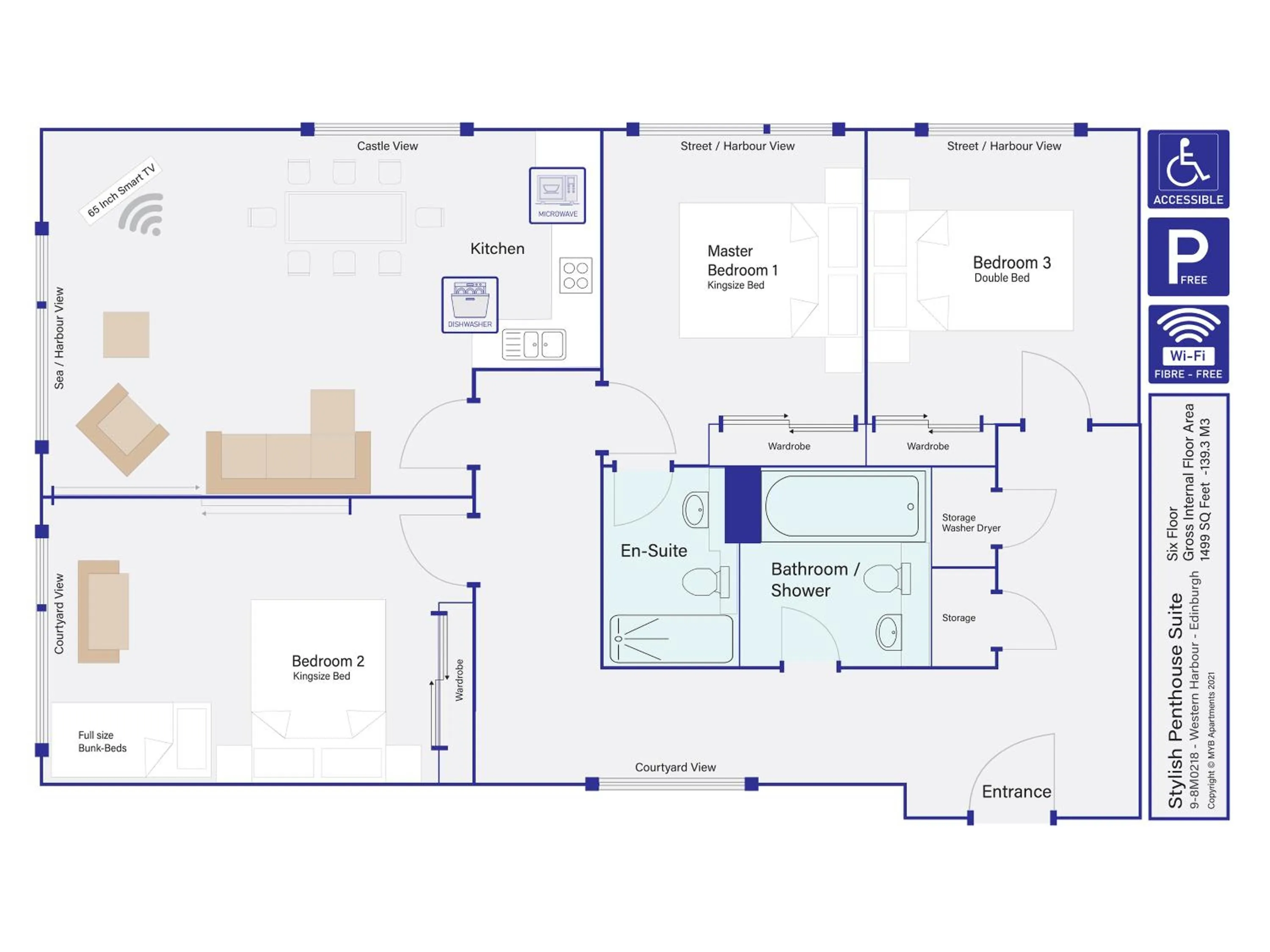 Floor plan in Stylish Penthouse Suite