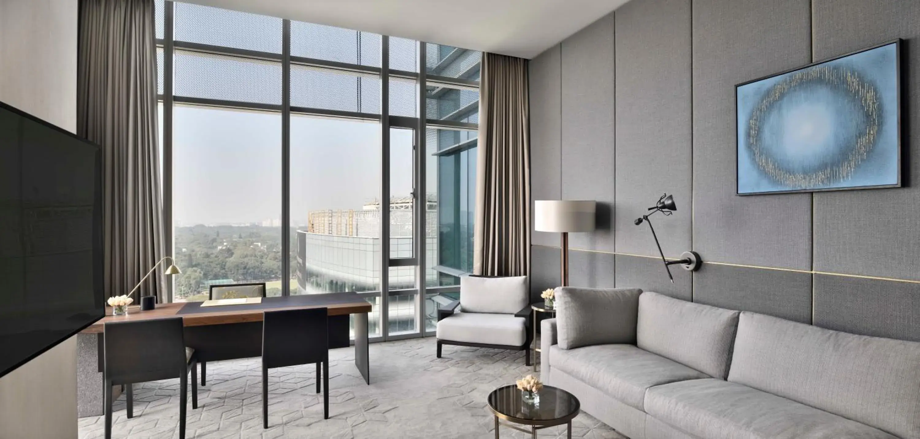 Living room in Four Seasons Hotel Bengaluru at Embassy ONE Living room in Four Seasons Hotel Bengaluru at Embassy ONE