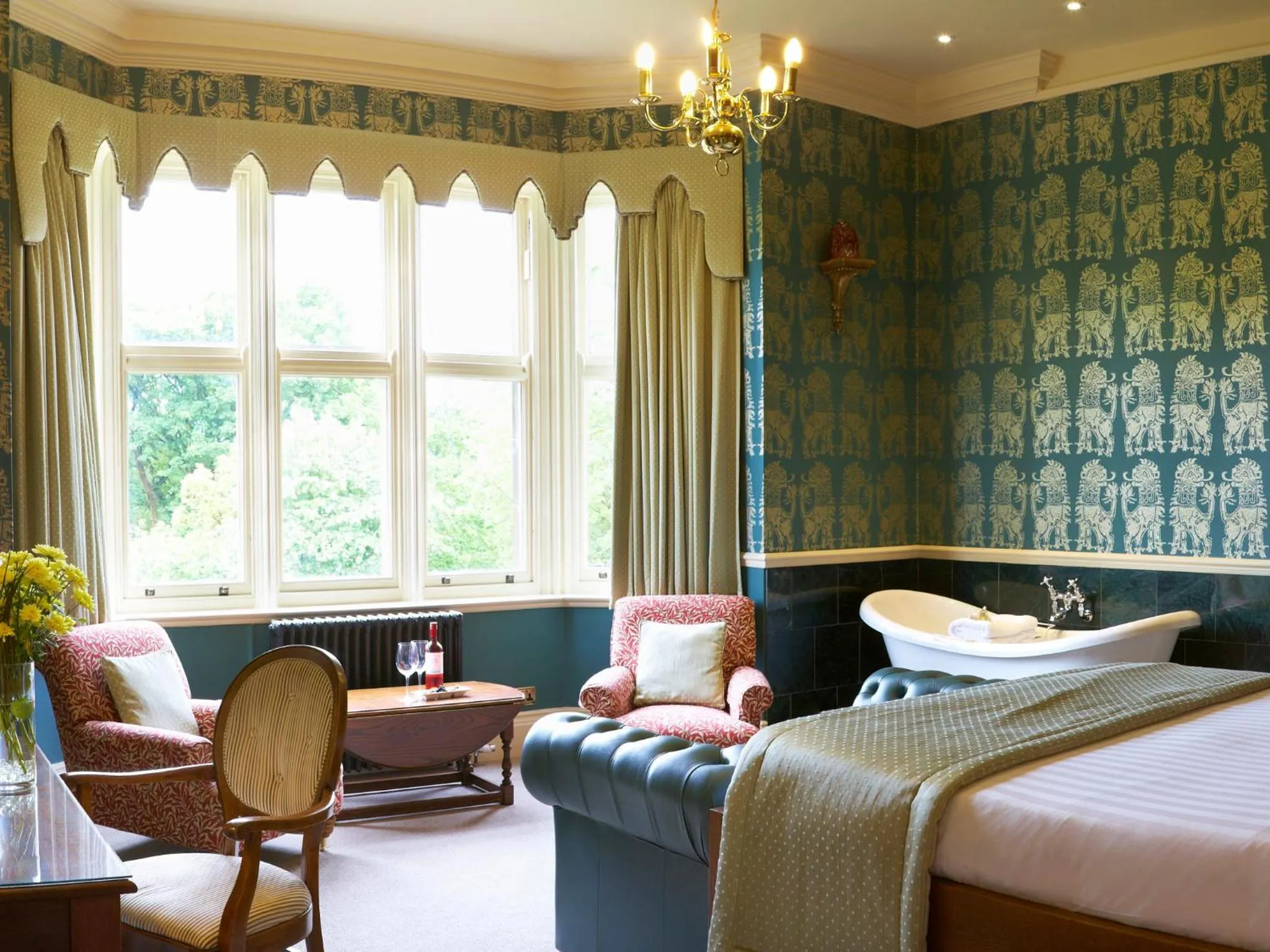 View (from property/room), Bed in The Wrea Head Hall Country House Hotel & Restaurant