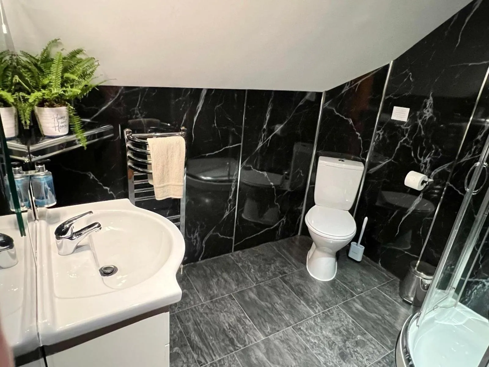 Shower in Dolgun Uchaf Historic B&B and Cottages in Snowdonia