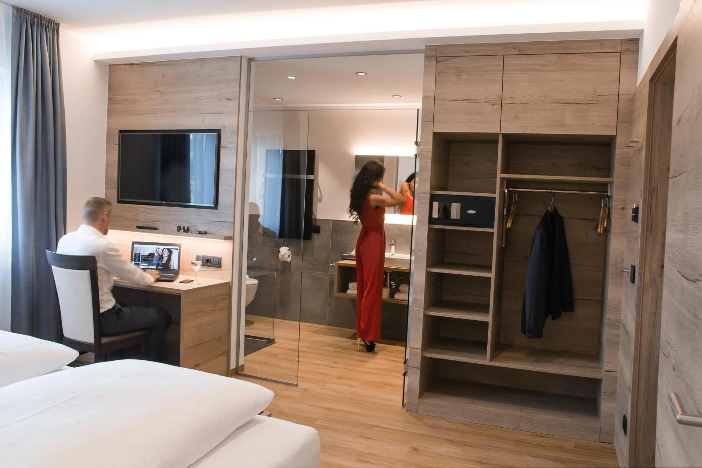 People, Bed in Patrix Hotel, Restaurant, Bar