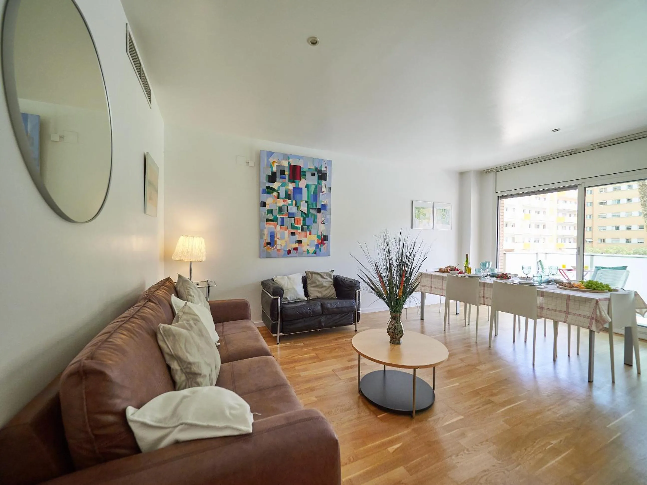 Living room in BarcelonaForRent Vila Olimpica Pool Suites