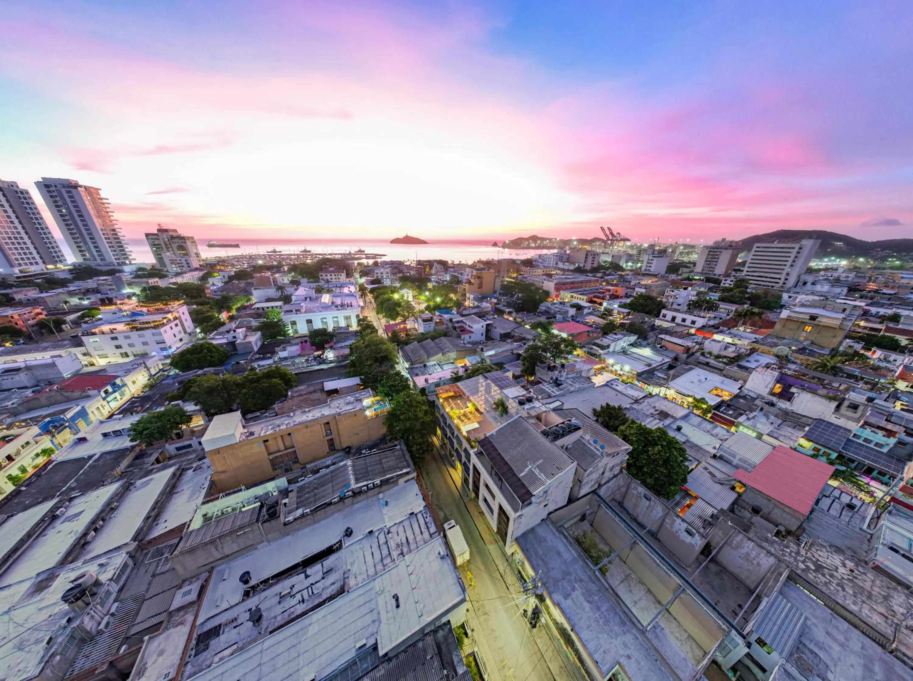 Sunset in Oasis Fresh Hotel