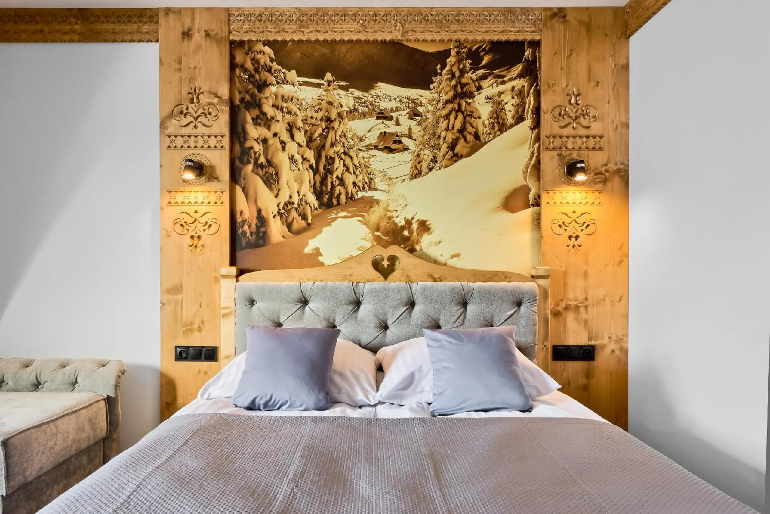 Bed in Apartamenty Willa Kamila Zakopane z Jacuzzi