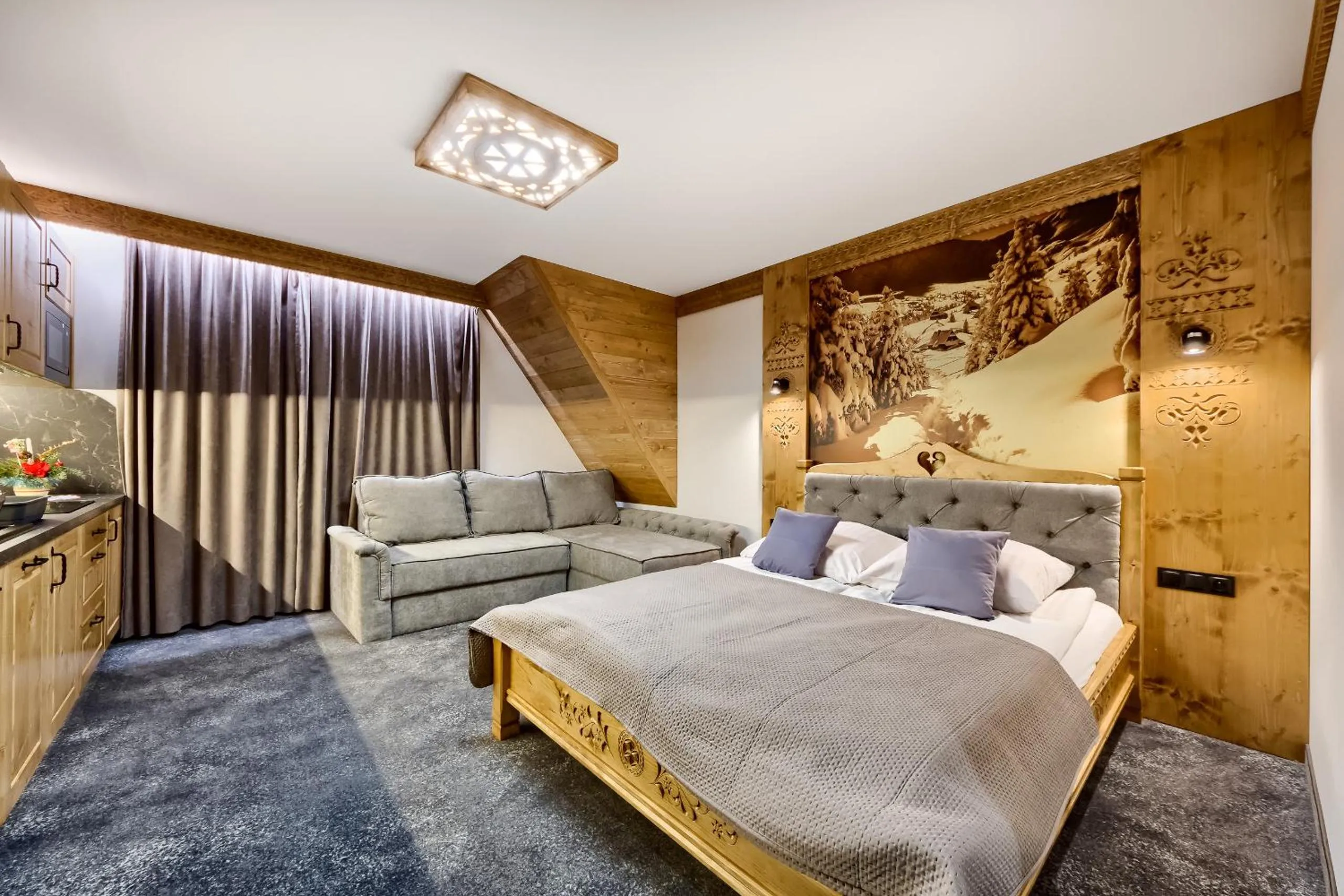 Bed in Apartamenty Willa Kamila Zakopane z Jacuzzi