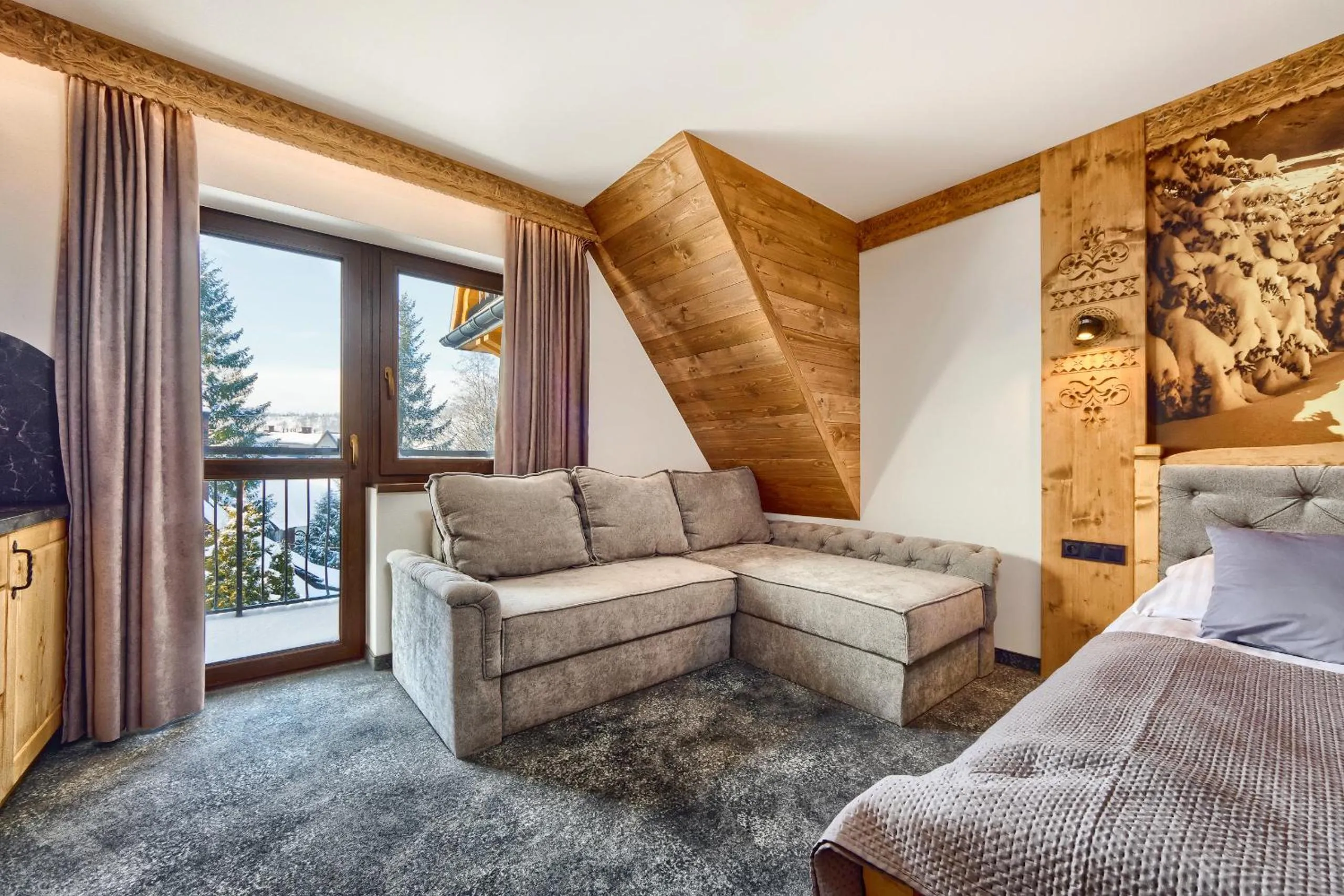 Bed in Apartamenty Willa Kamila Zakopane z Jacuzzi