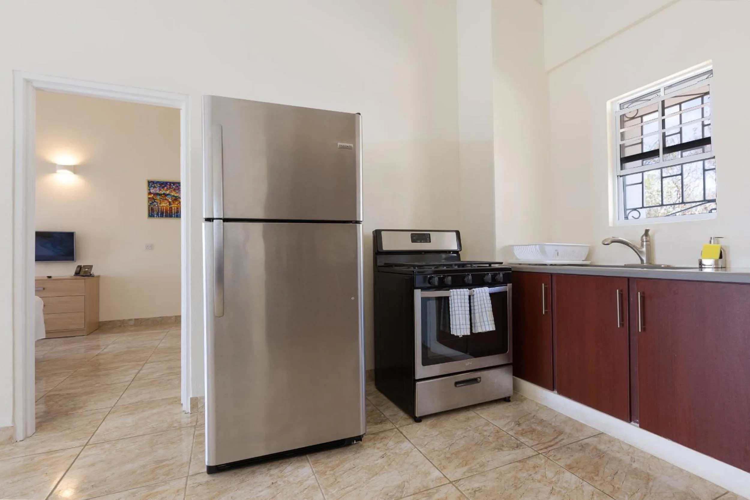 Kitchen or kitchenette in Siesta Hotel