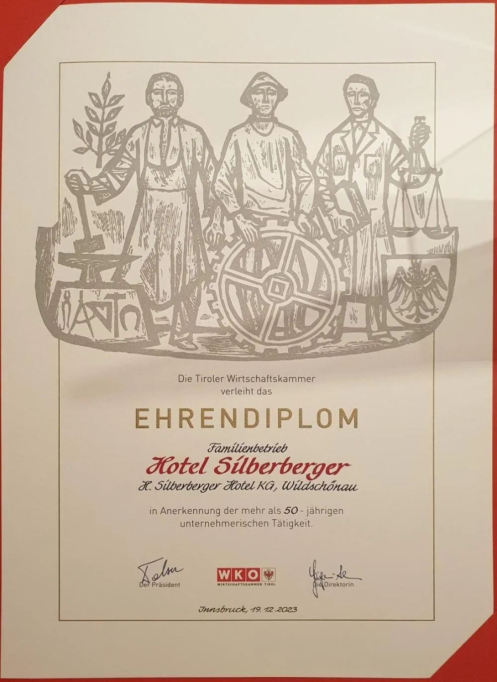 Certificate/Award in Hotel Silberberger - Wildschönau