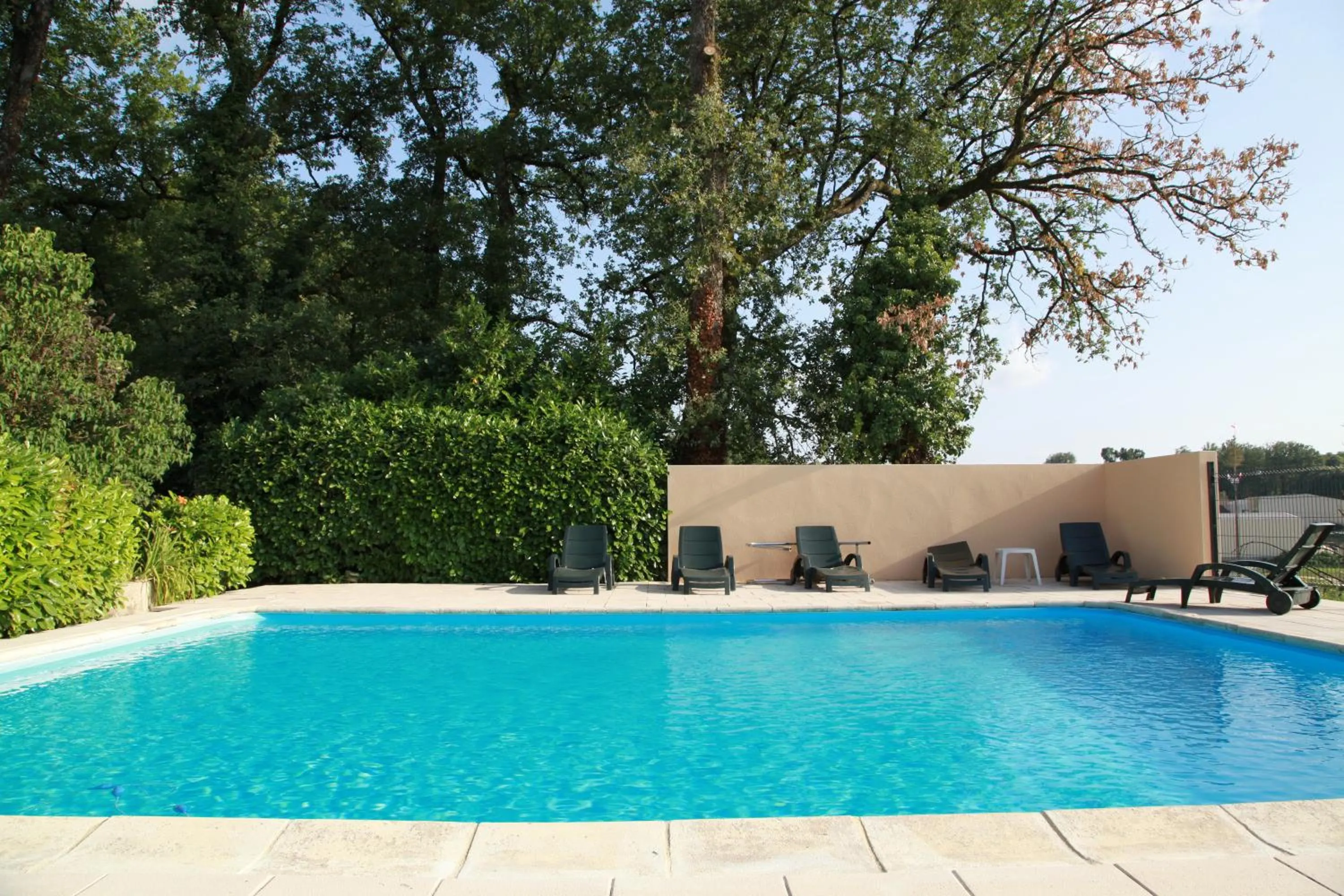 Swimming pool in Logis Hôtel Restaurant La Borie