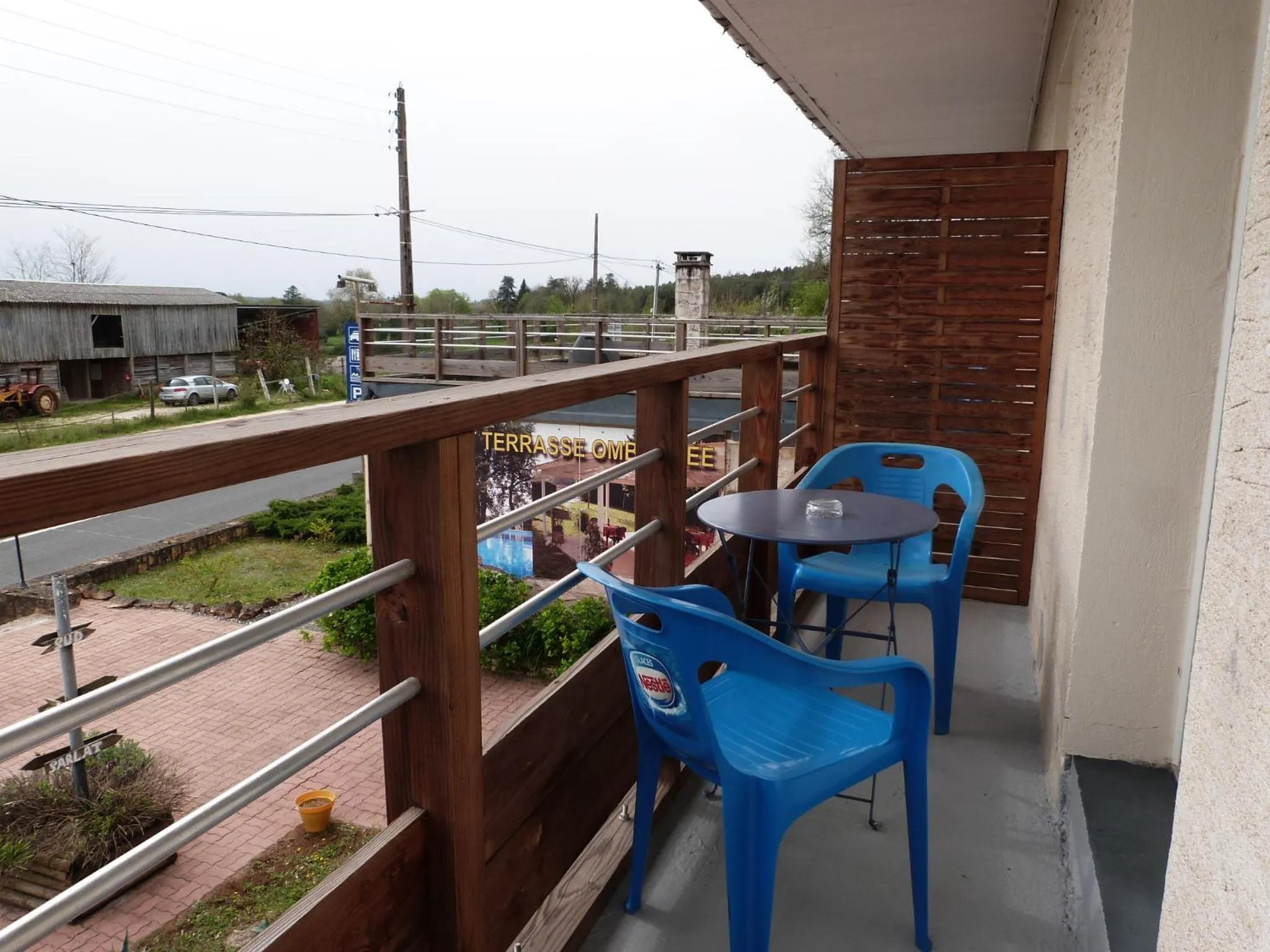 Balcony/Terrace in Logis Hôtel Restaurant La Borie