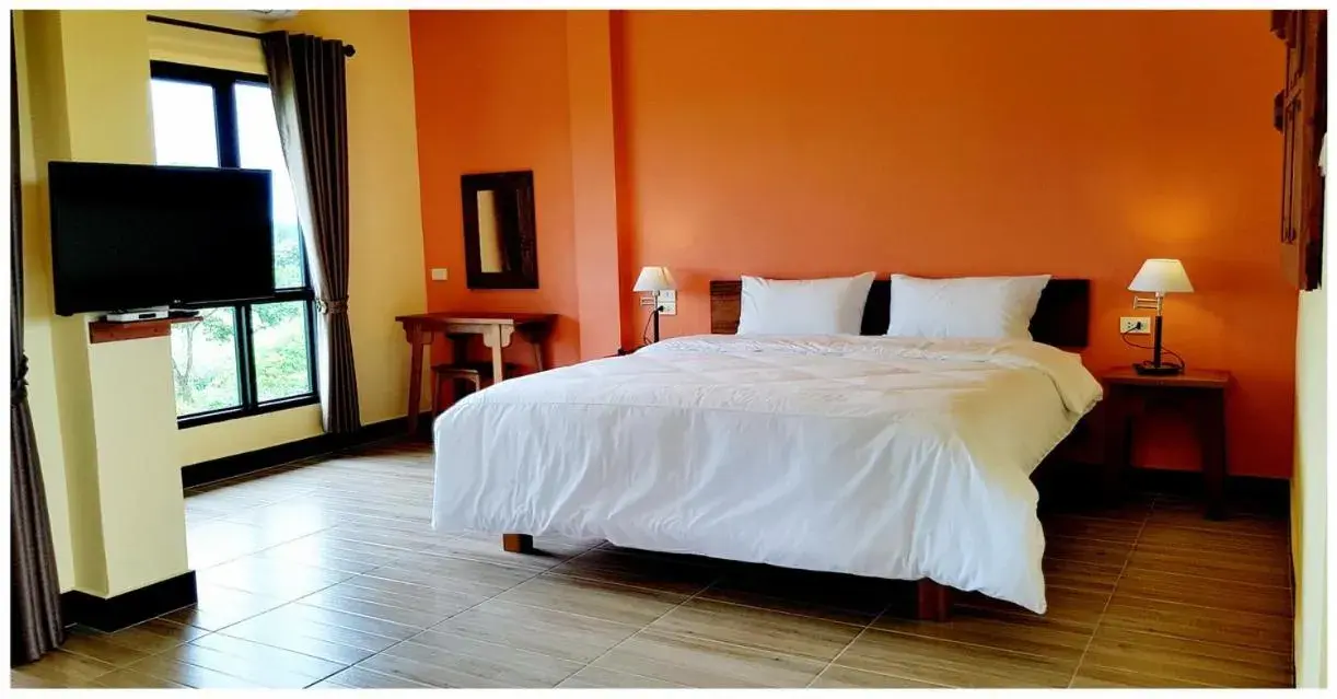 Bed in Baan Sakuna Hotel Bed in Baan Sakuna Hotel