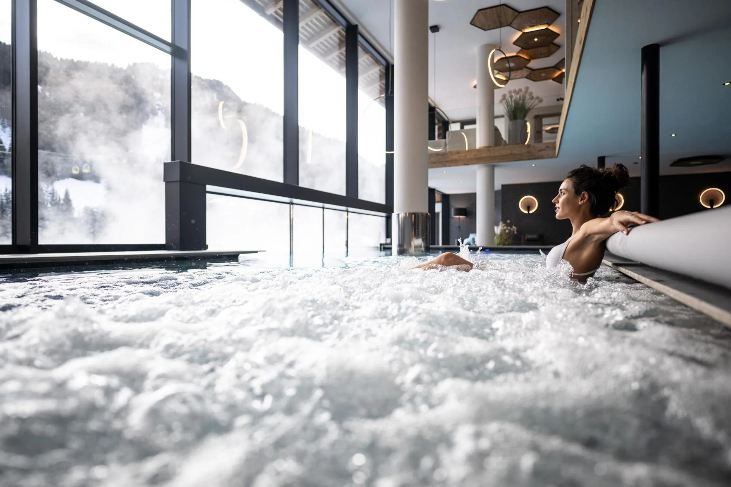 Swimming pool, Bed in Wellness Hotel Gran Risa***S