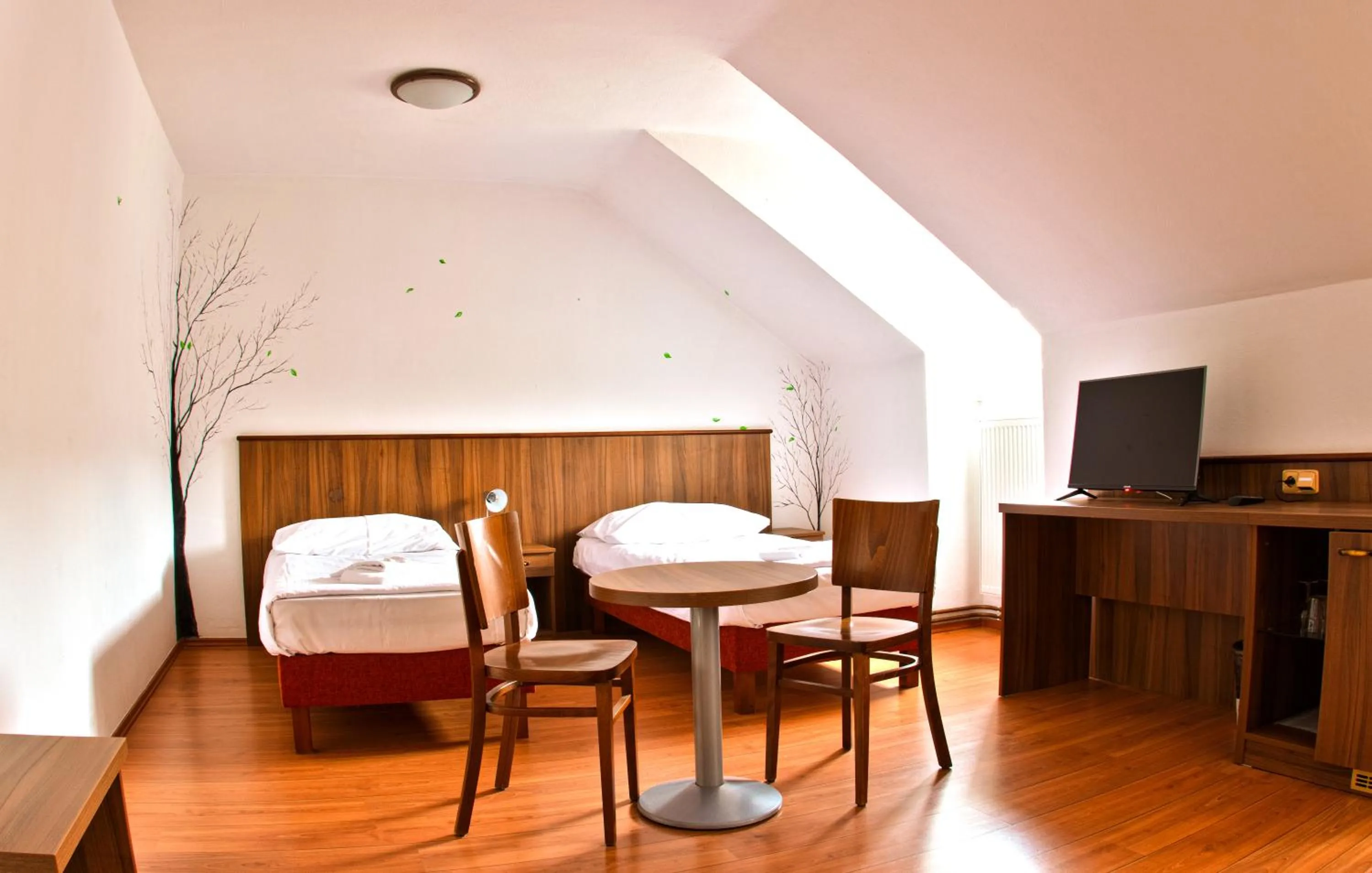 Dining area, Bed in Hotel Kácov