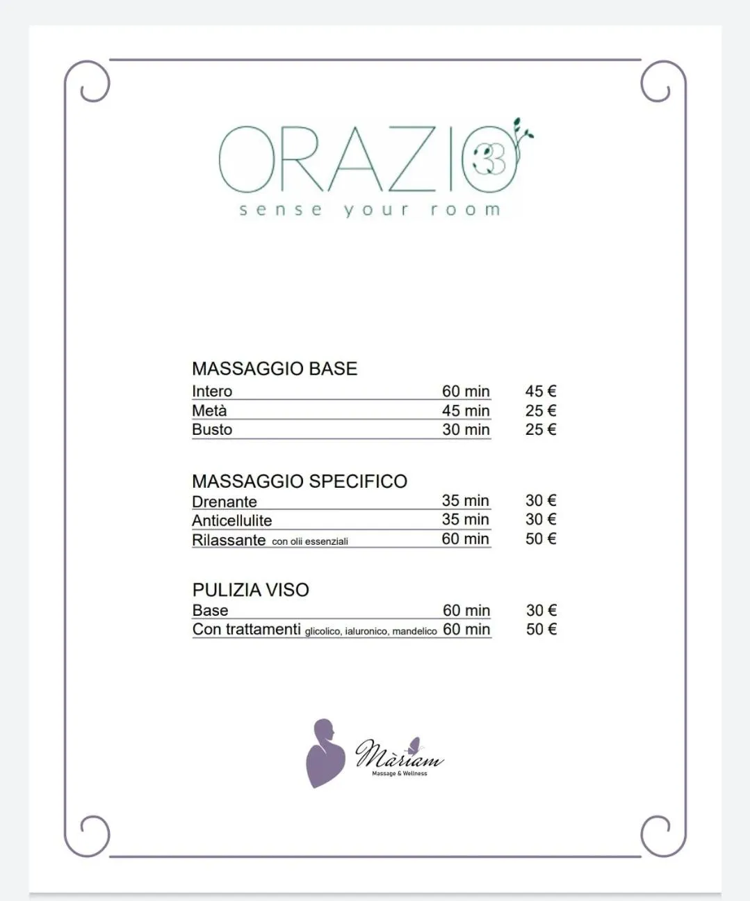 Massage in Orazio33 b&b