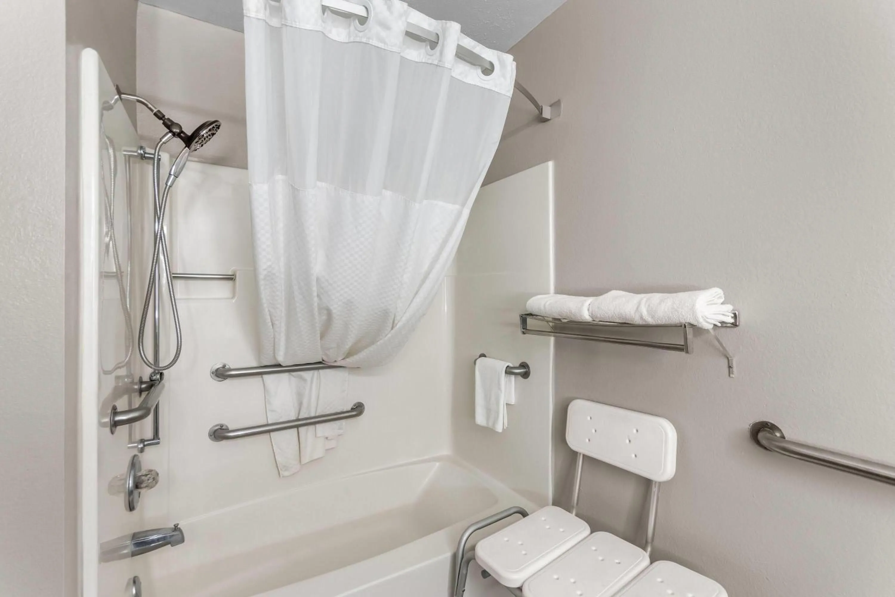 Bathroom in Super 8 by Wyndham Evansville East