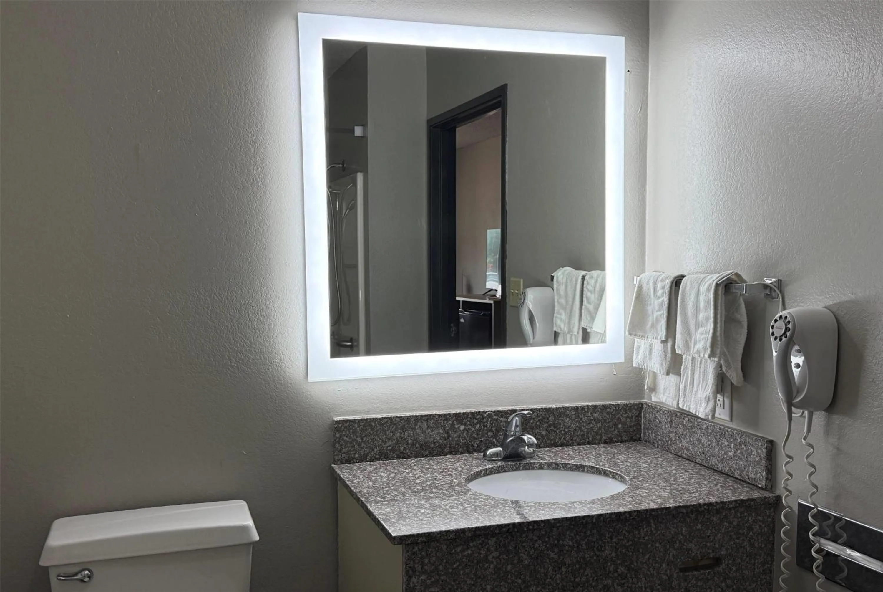 Bathroom in Super 8 by Wyndham Evansville East