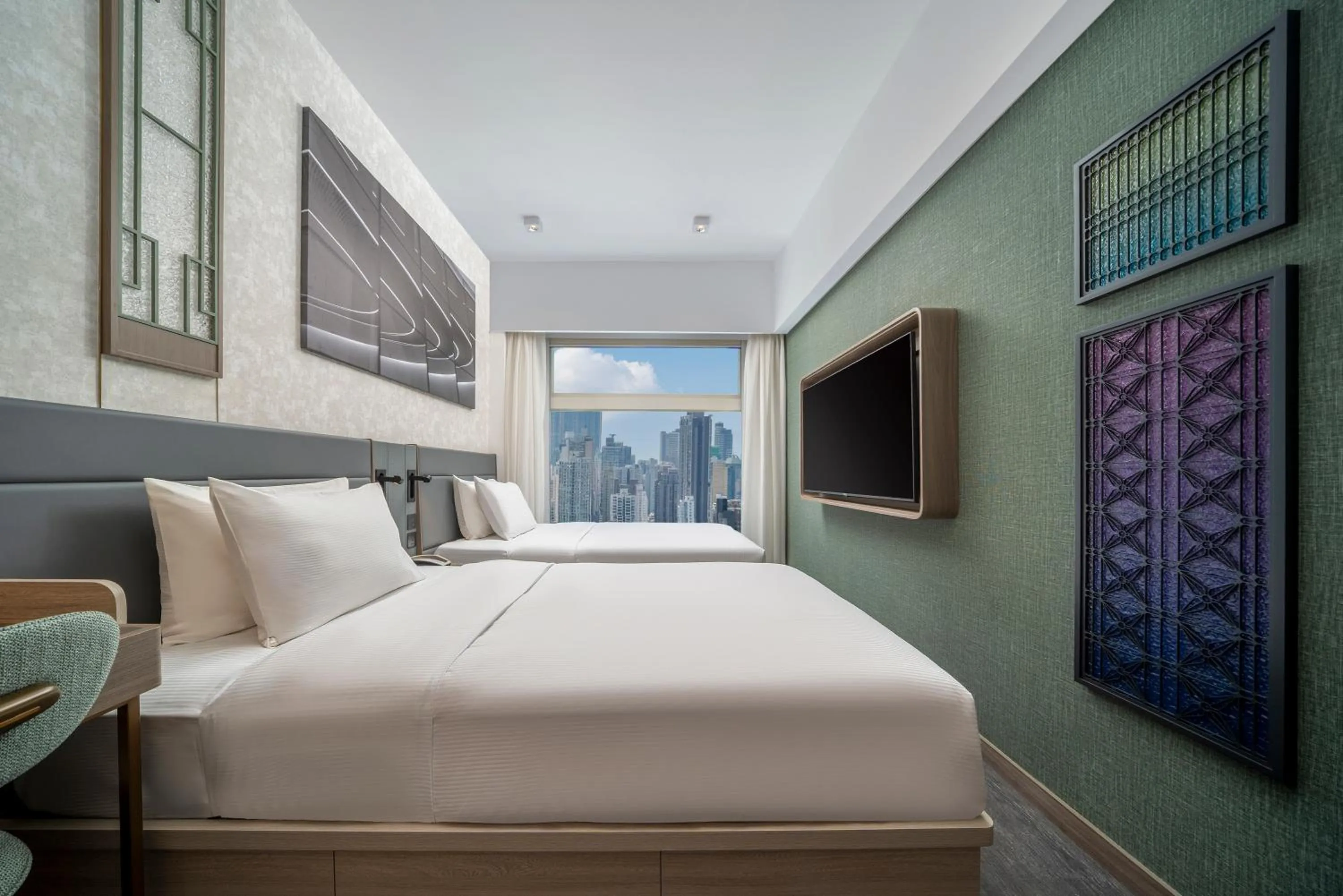 Bed in Motto by Hilton Hong Kong Soho