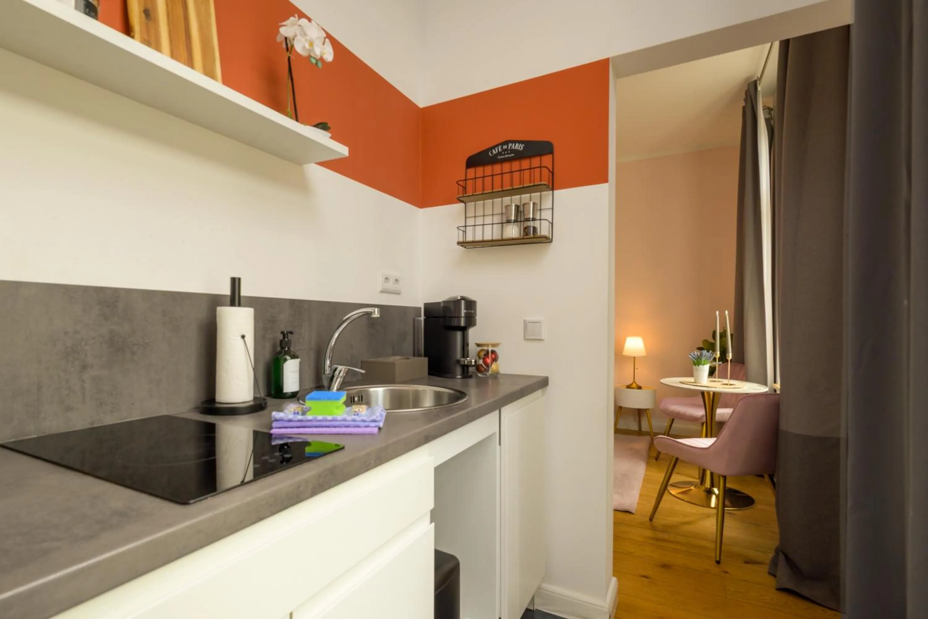 kitchen in Apartments an der Arena Leipzig