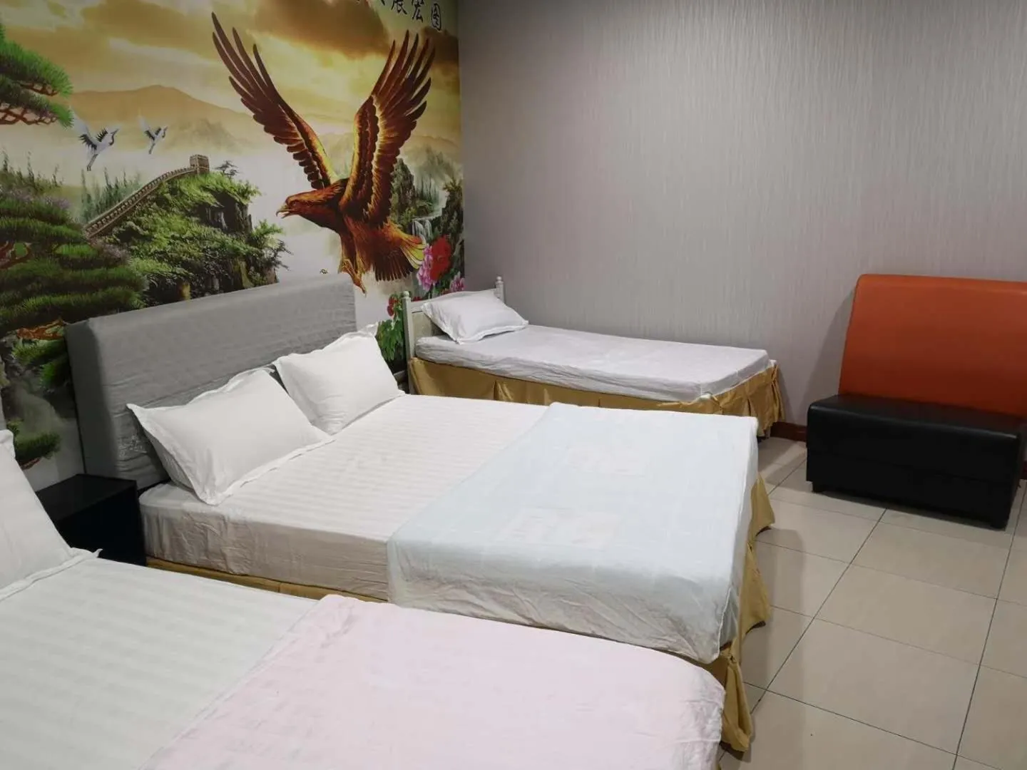 Bed in Home Inn Hotel