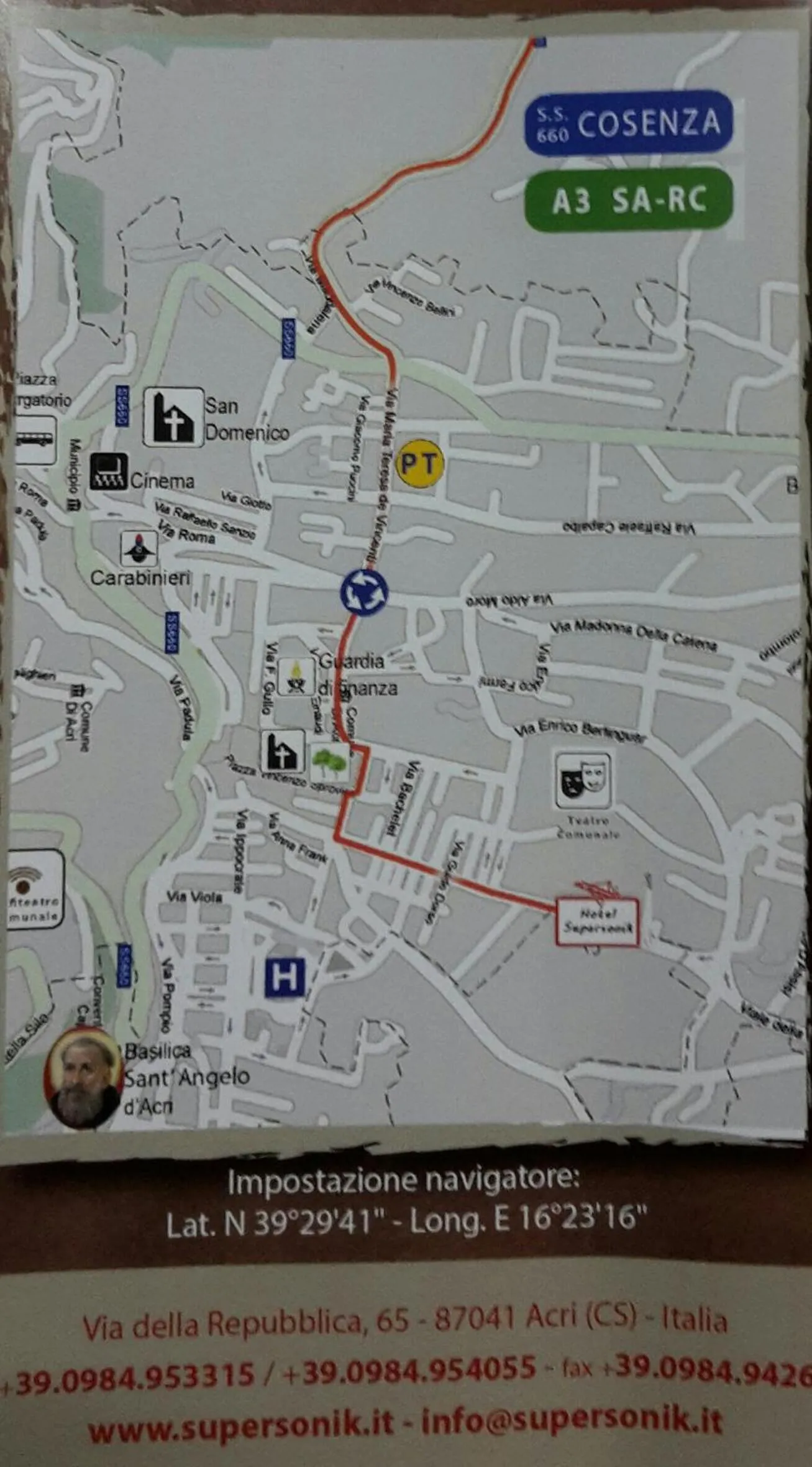 Floor plan in Hotel Ristorante SUPERSONIK