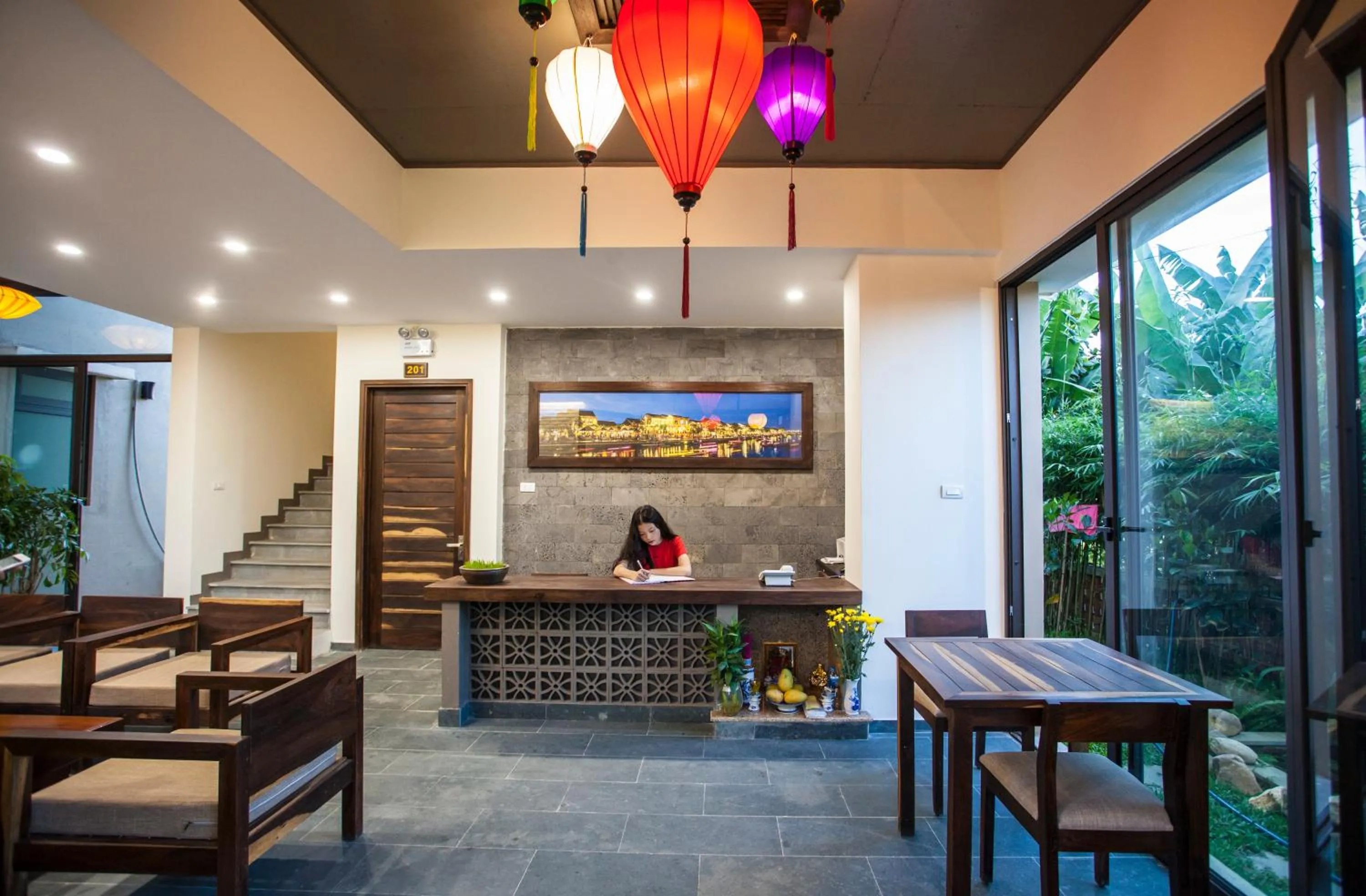 Lobby or reception in Sông Lụa (Silk River Villa)